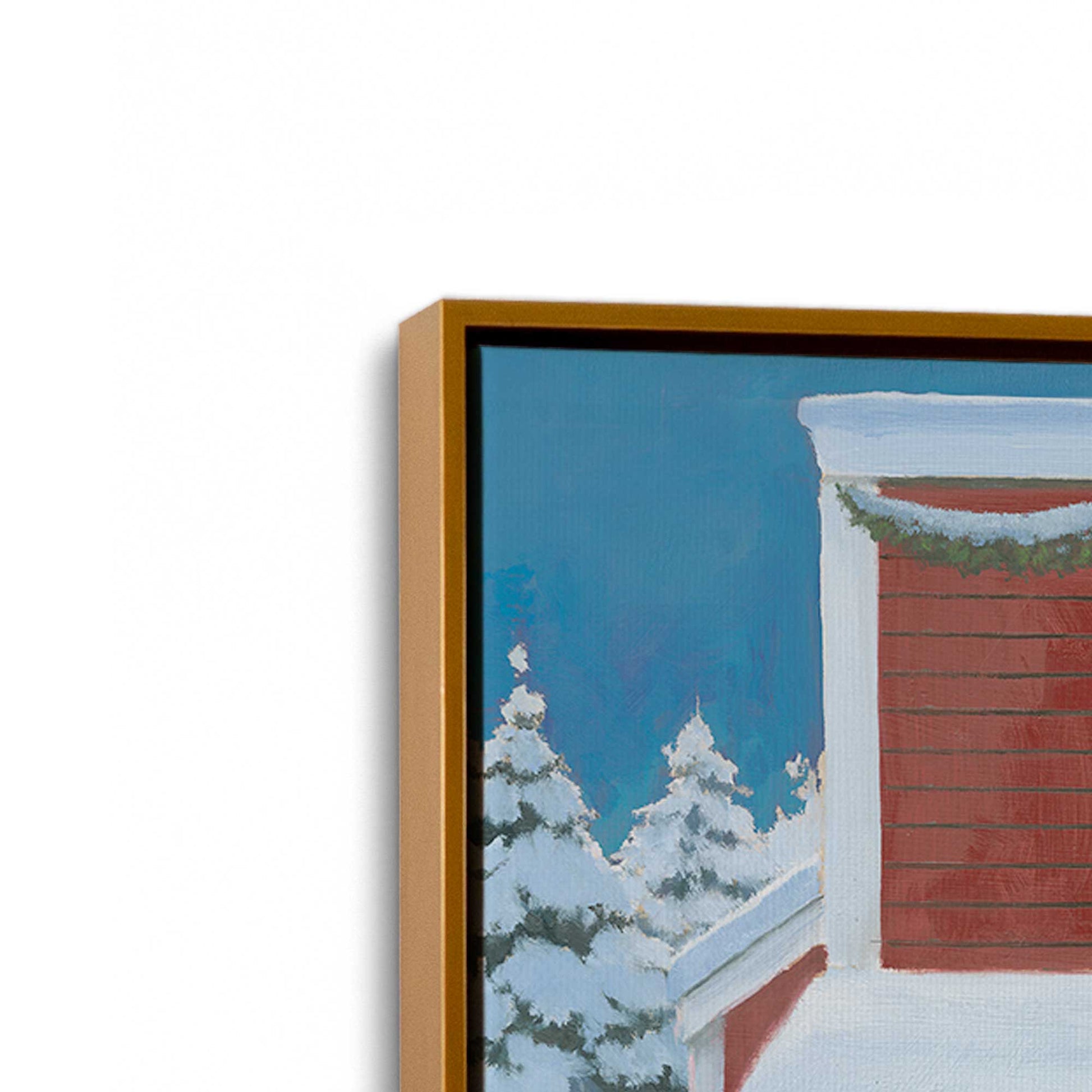 [Color:Polished Gold], Picture of art in a Polished Gold frame at an angle