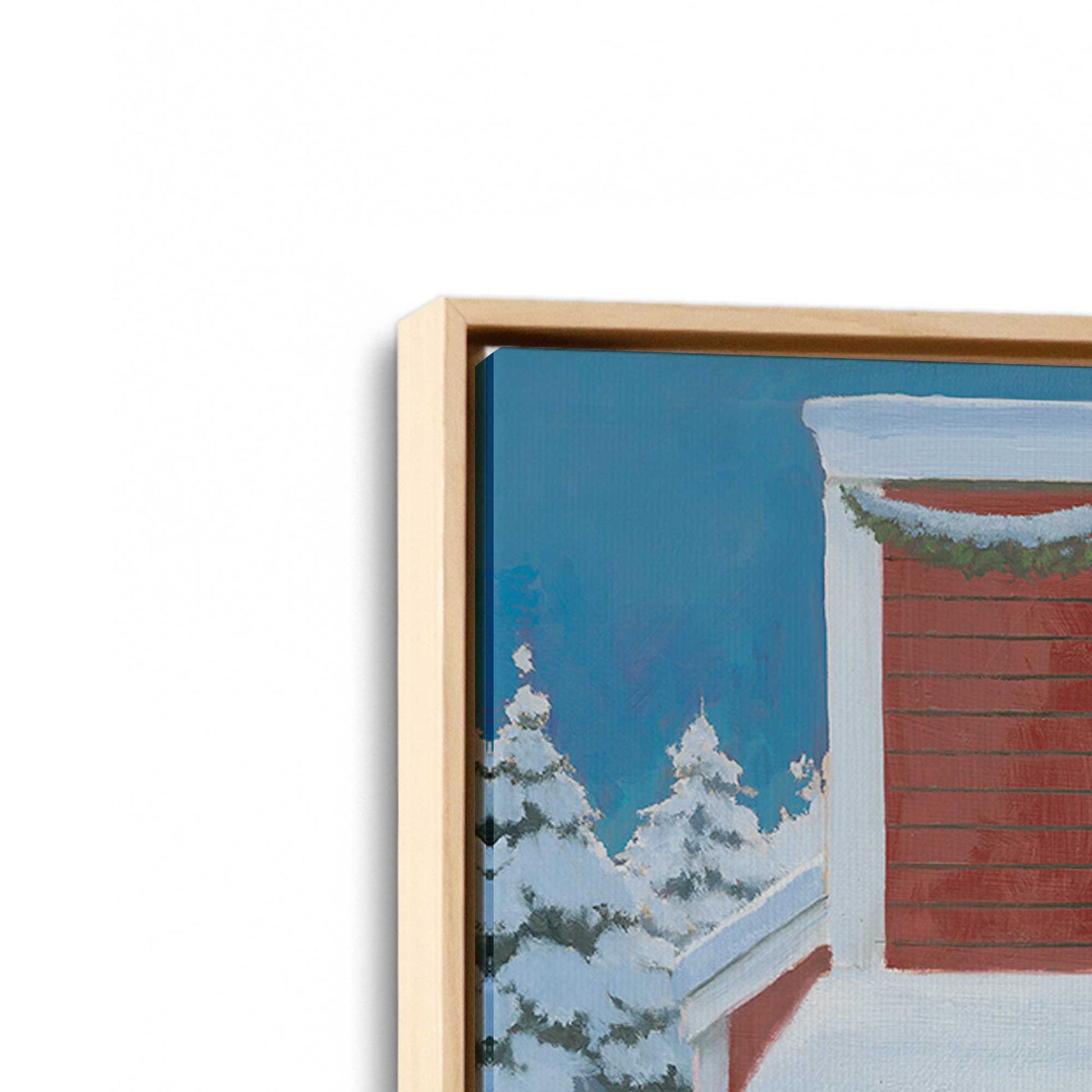 [Color:American Maple], Picture of art in a American Maple frame at an angle