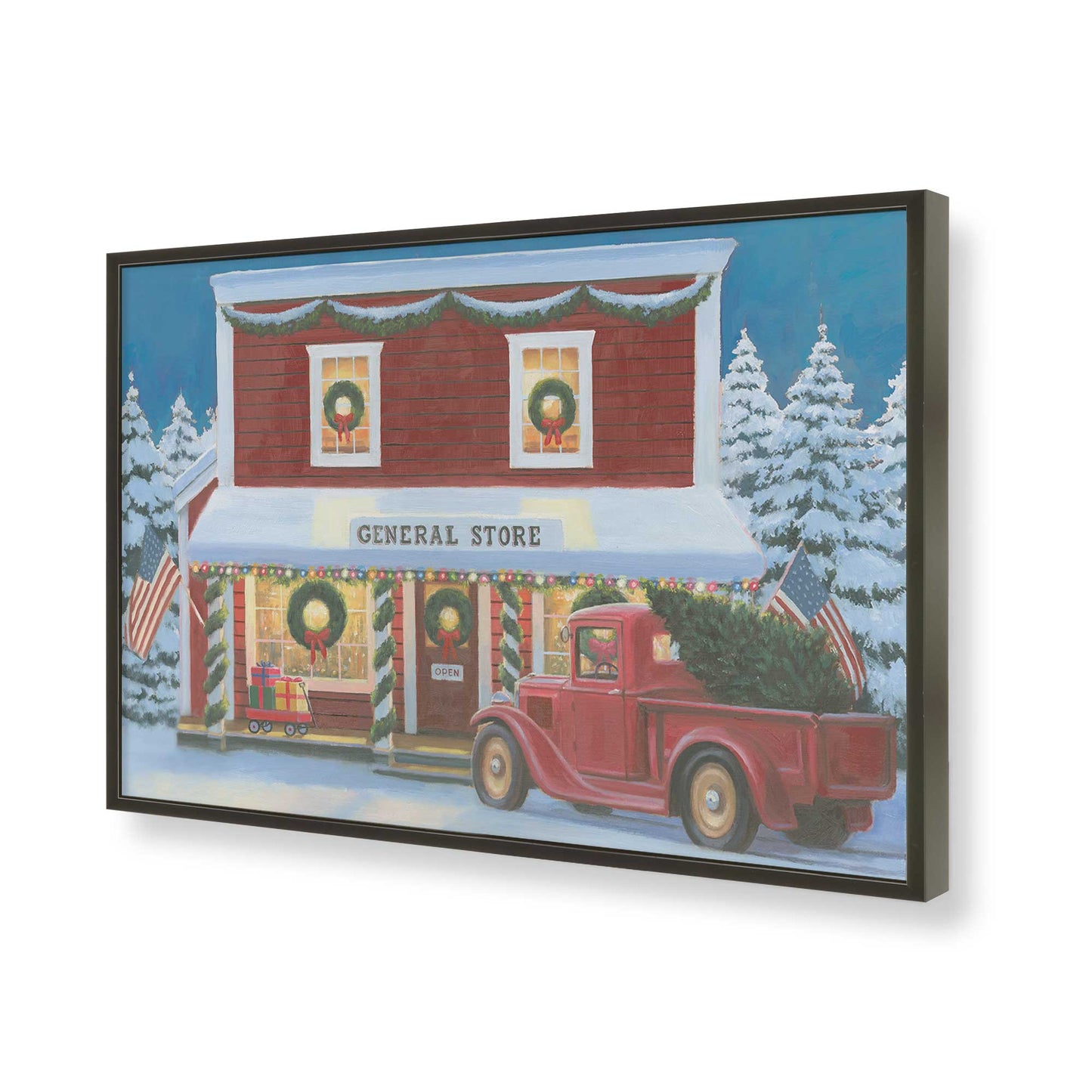 [Color:Satin Black], Picture of art in a Satin Black frame of the corner