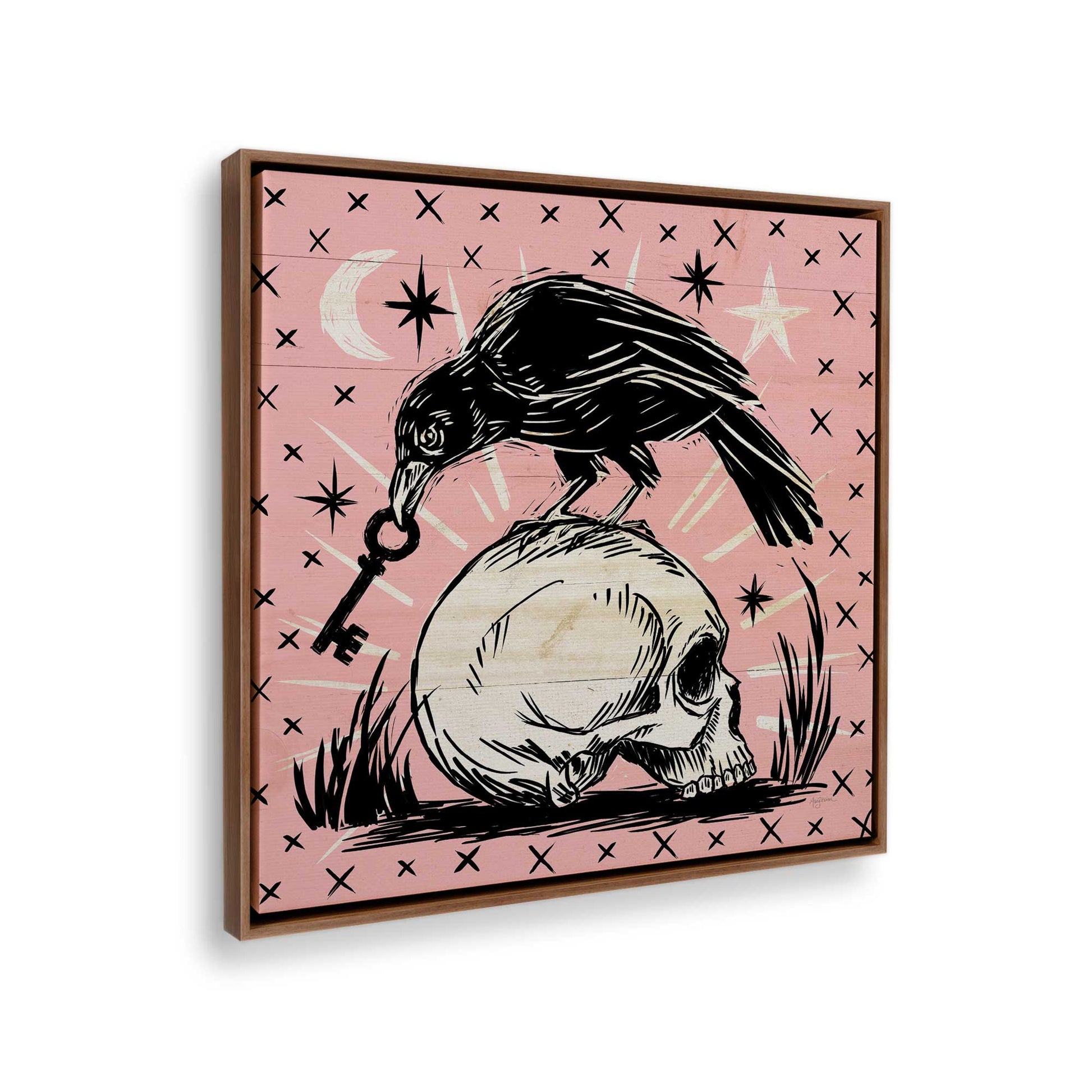 [Color:Walnut], Picture of the corner of the art