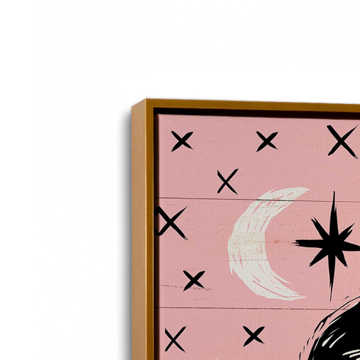 [Color:Polished Gold], Picture of art in a Polished Gold frame at an angle