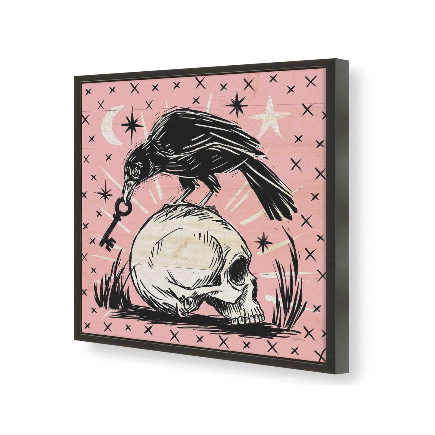 [Color:Satin Black], Picture of art in a Satin Black frame of the corner