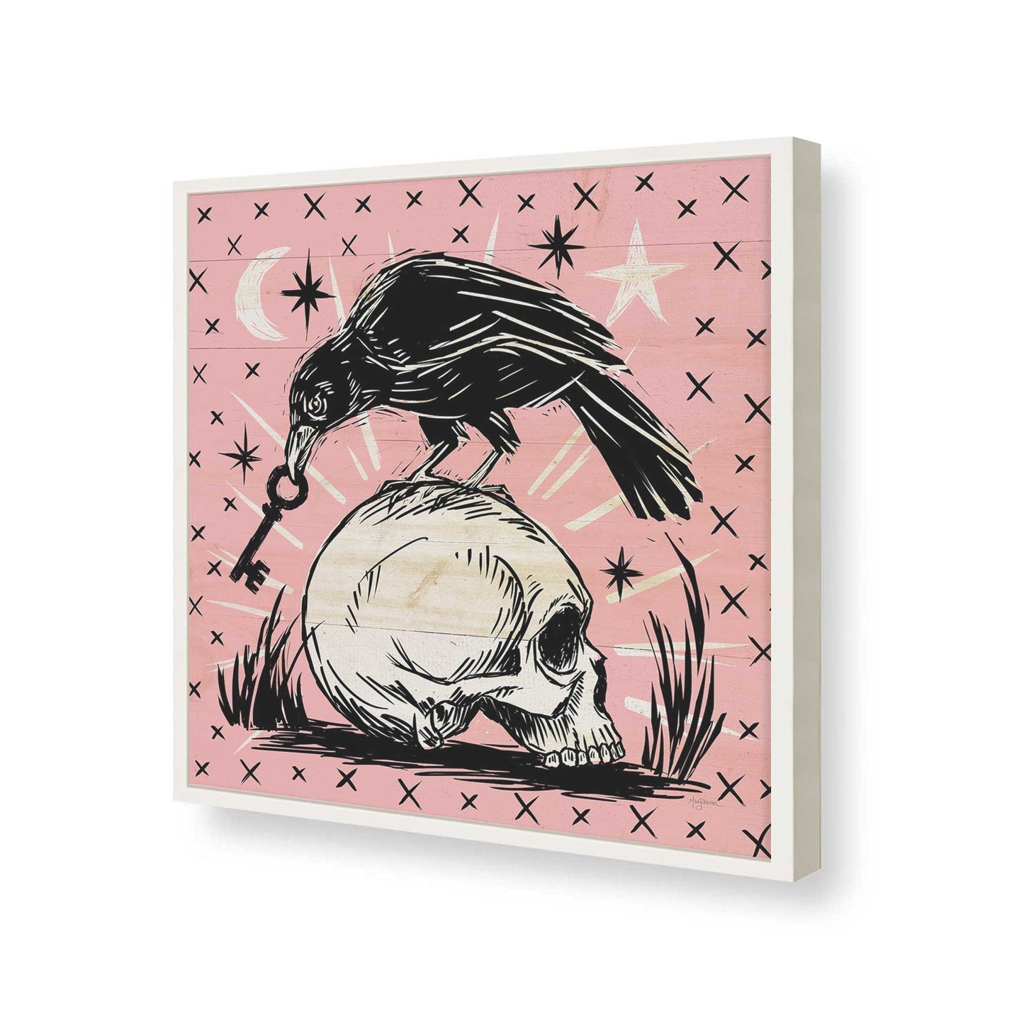 [Color:Opaque White], Picture of art in a Opaque White frame of the corner