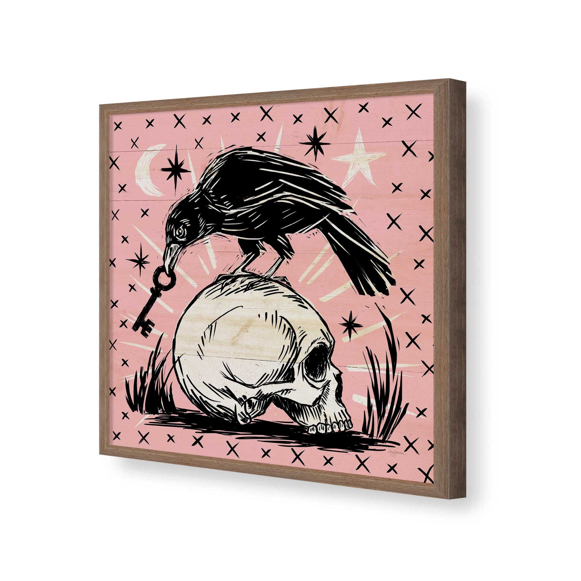 [Color:Walnut], Picture of art in a Walnut frame of the corner