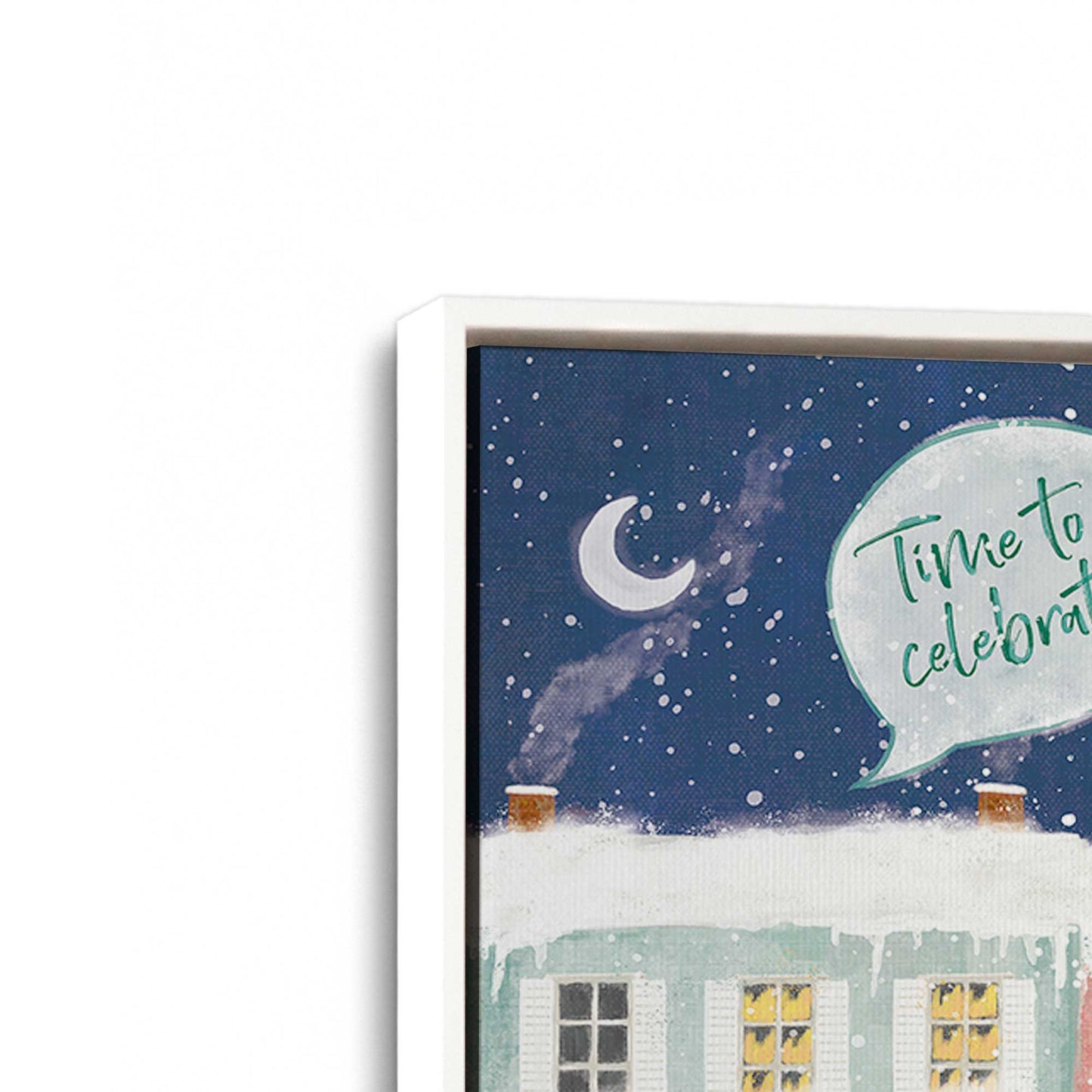 [Color:Opaque White], Picture of art in a White frame at an angle