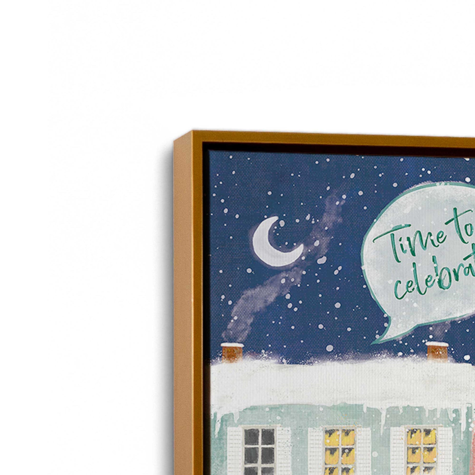 [Color:Polished Gold], Picture of art in a Polished Gold frame at an angle