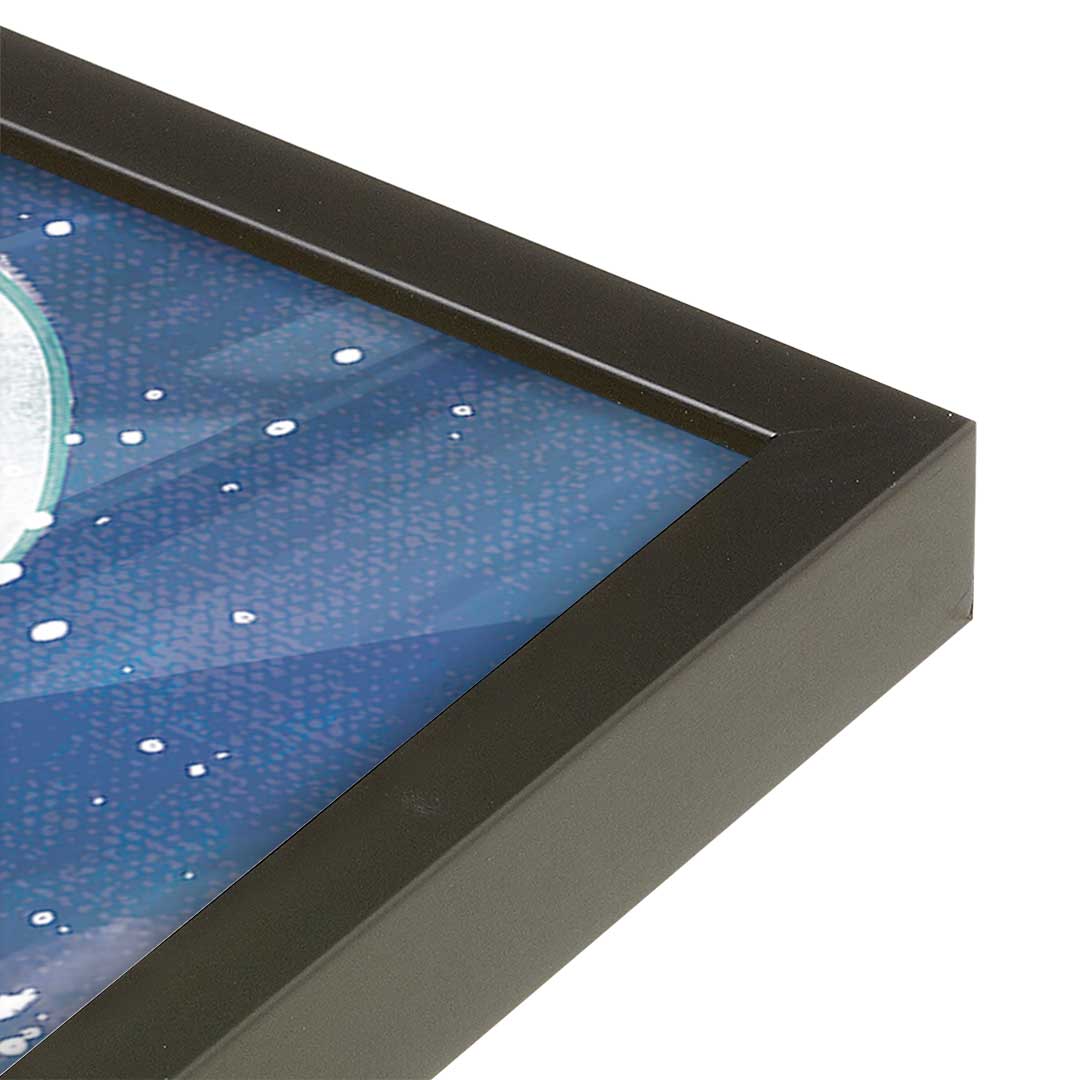 [Color:Satin Black], Picture of art in a Satin Black frame at an angle