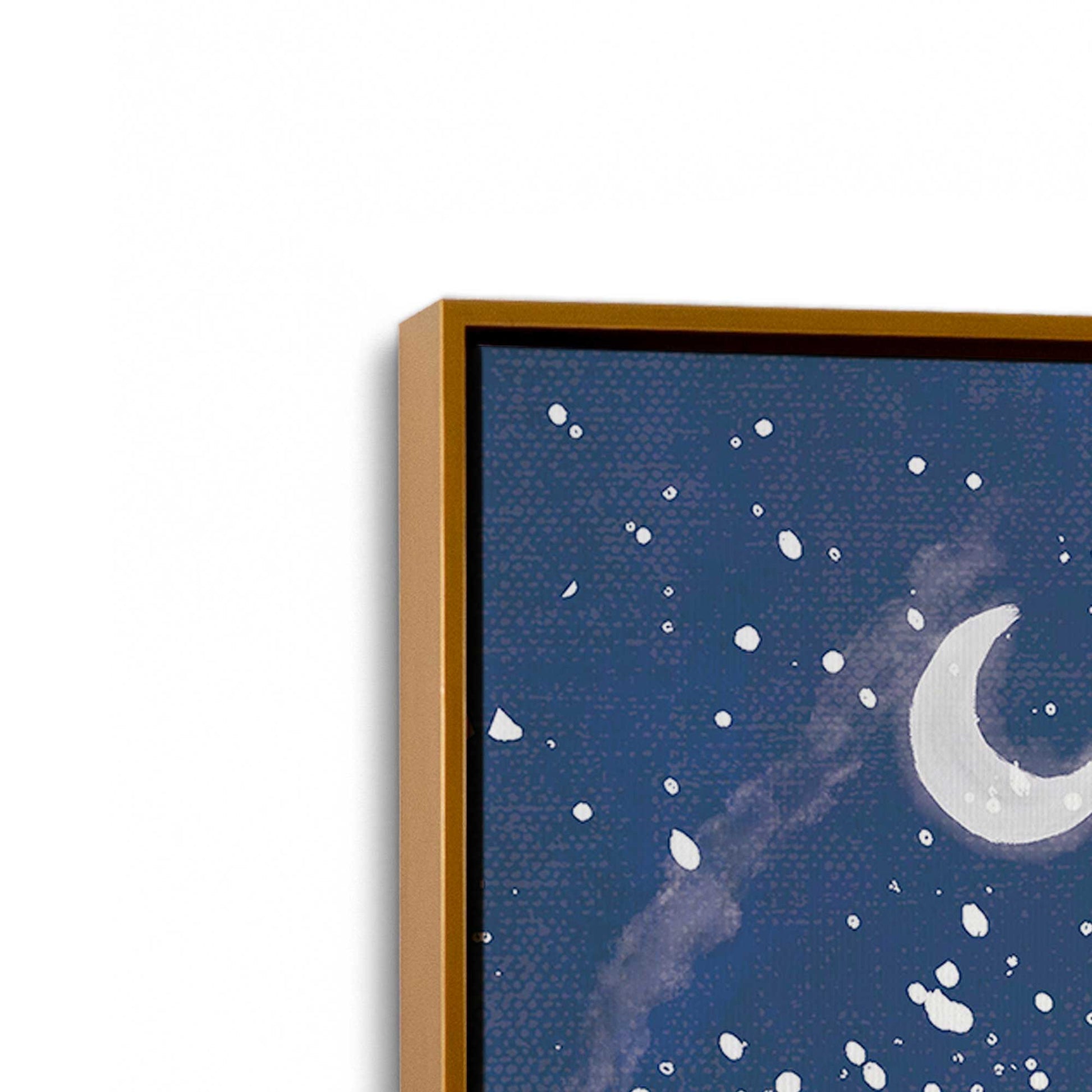 [Color:Polished Gold], Picture of art in a Polished Gold frame at an angle