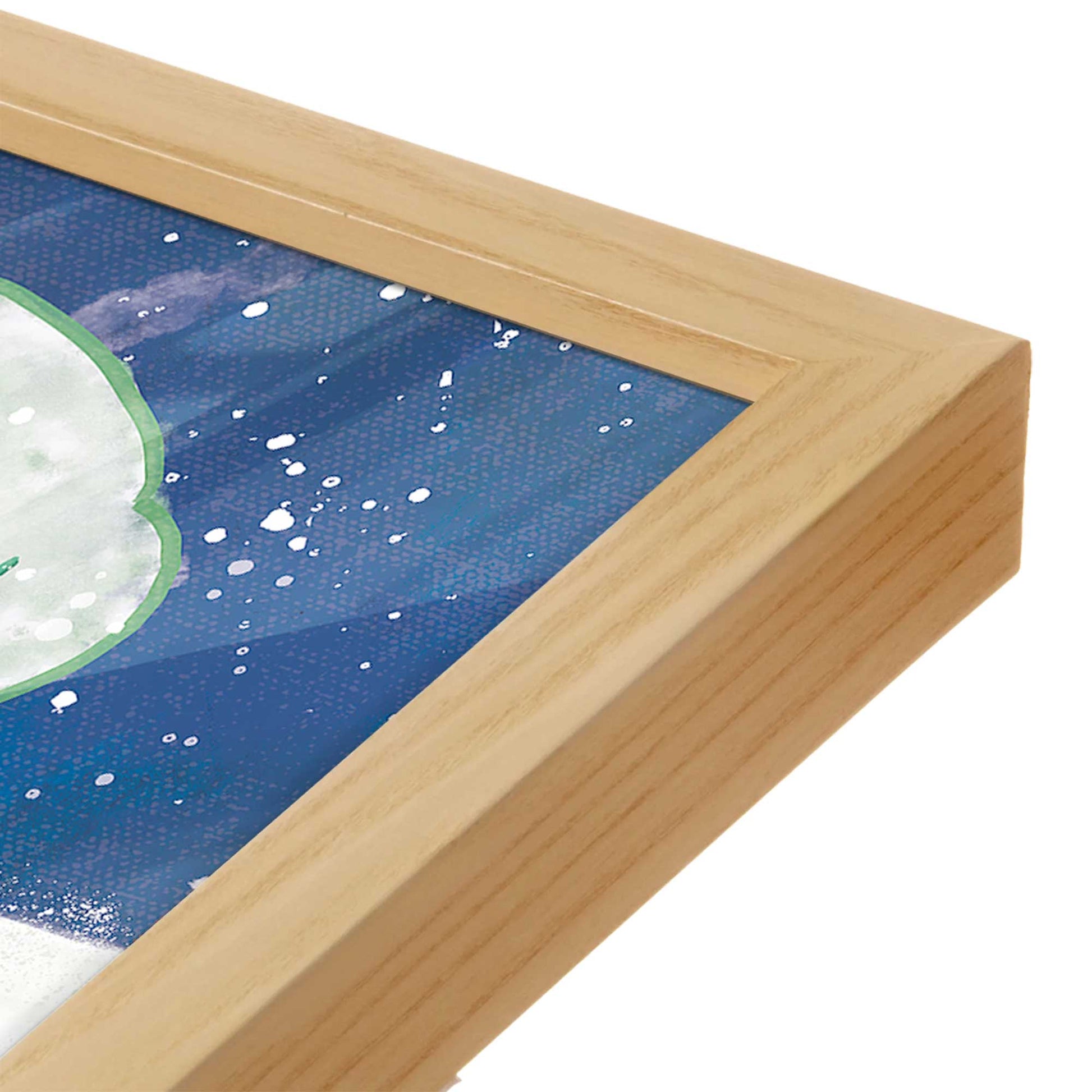 [Color:American Maple], Picture of art in a American Maple frame at an angle