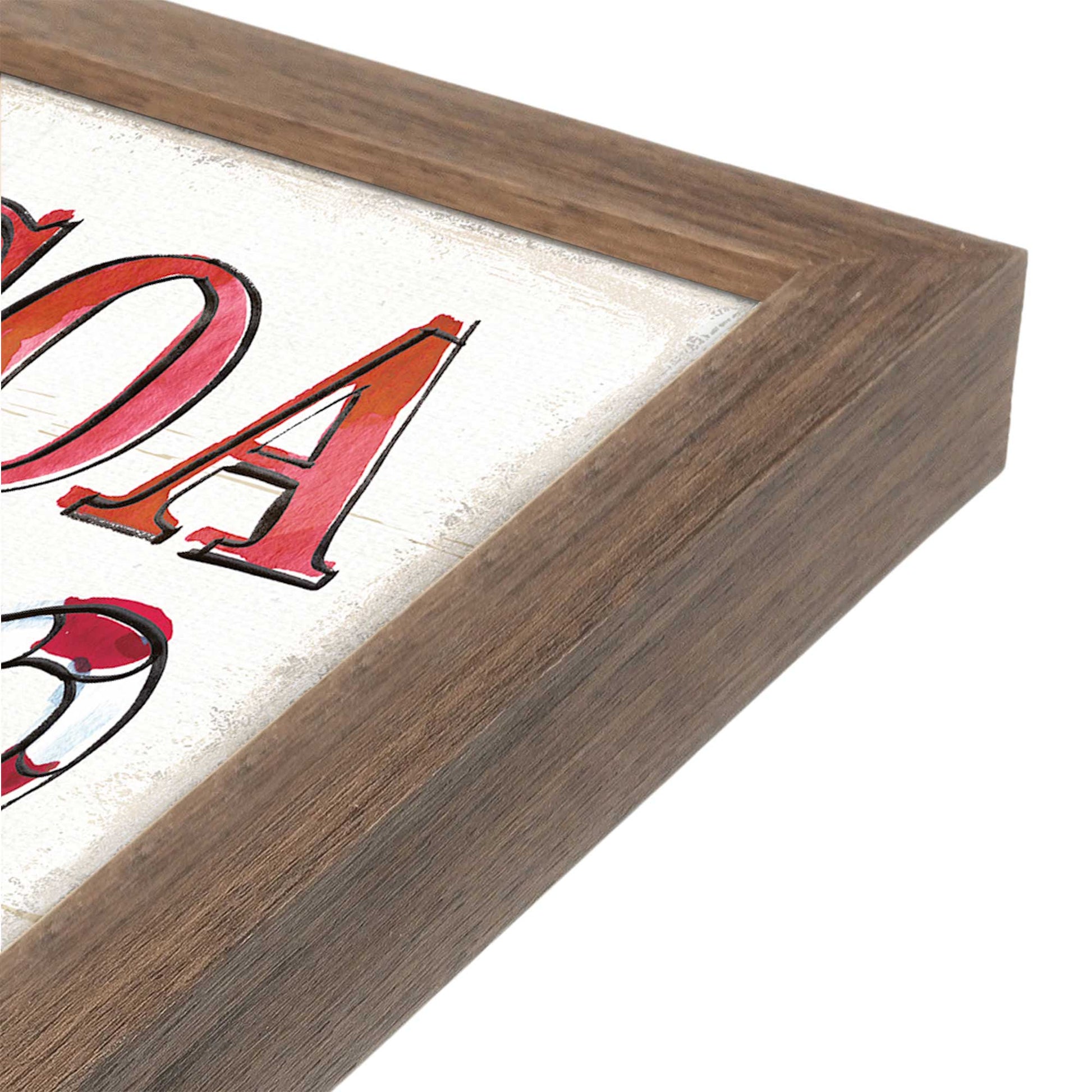 [Color:Walnut], Picture of art in a Walnut frame at an angle