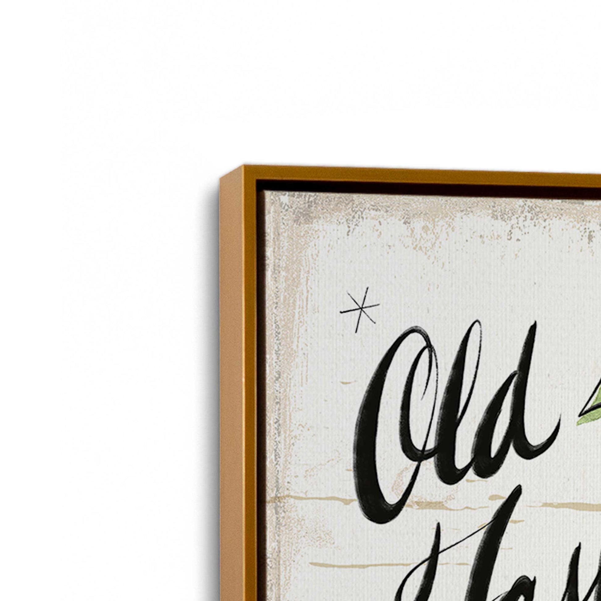 [Color:Polished Gold], Picture of art in a Polished Gold frame at an angle