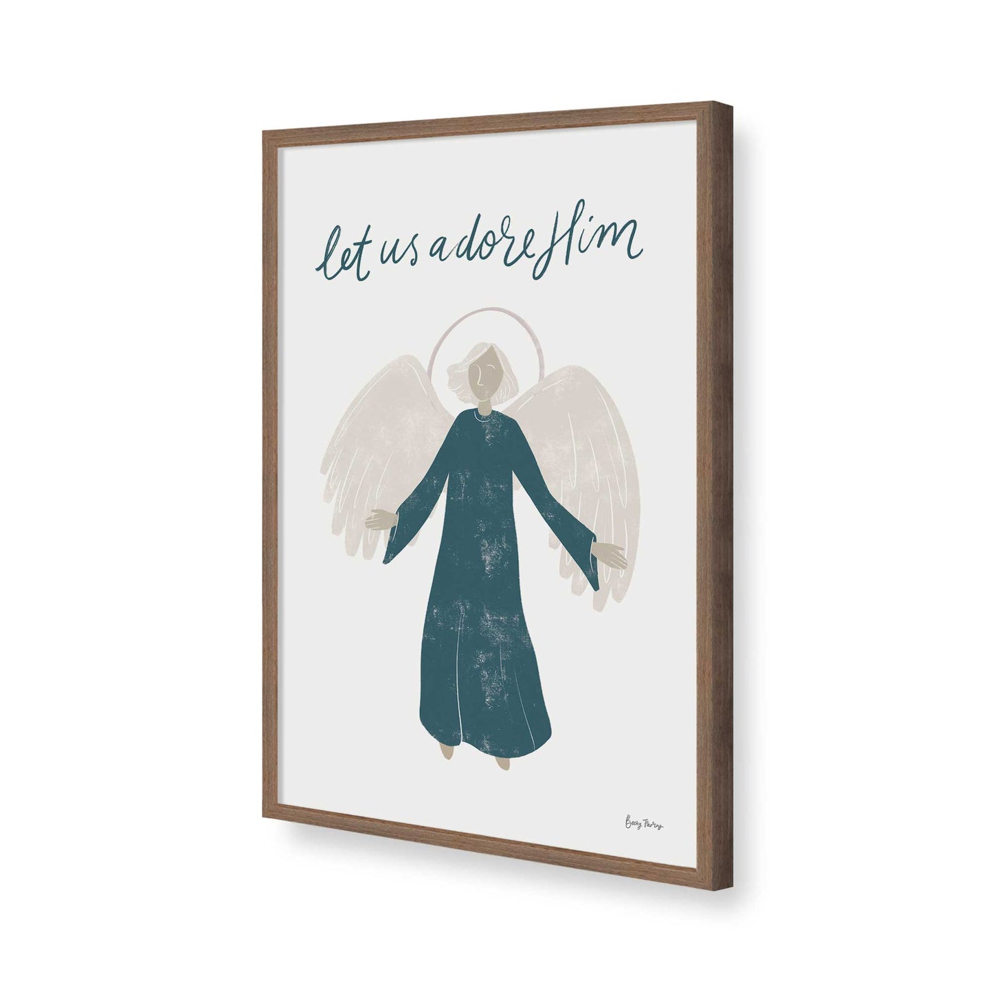 [Color:Walnut], Picture of art in a Walnut frame of the corner