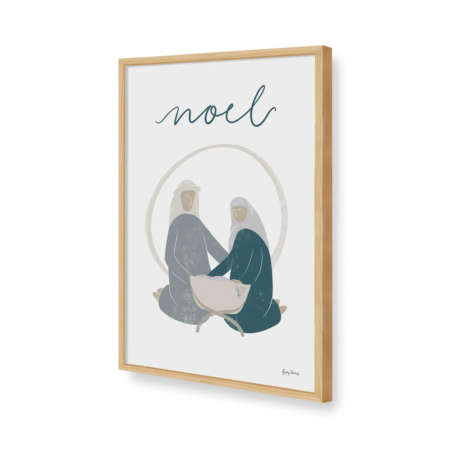 [Color:American Maple], Picture of art in a American Maple frame of the corner