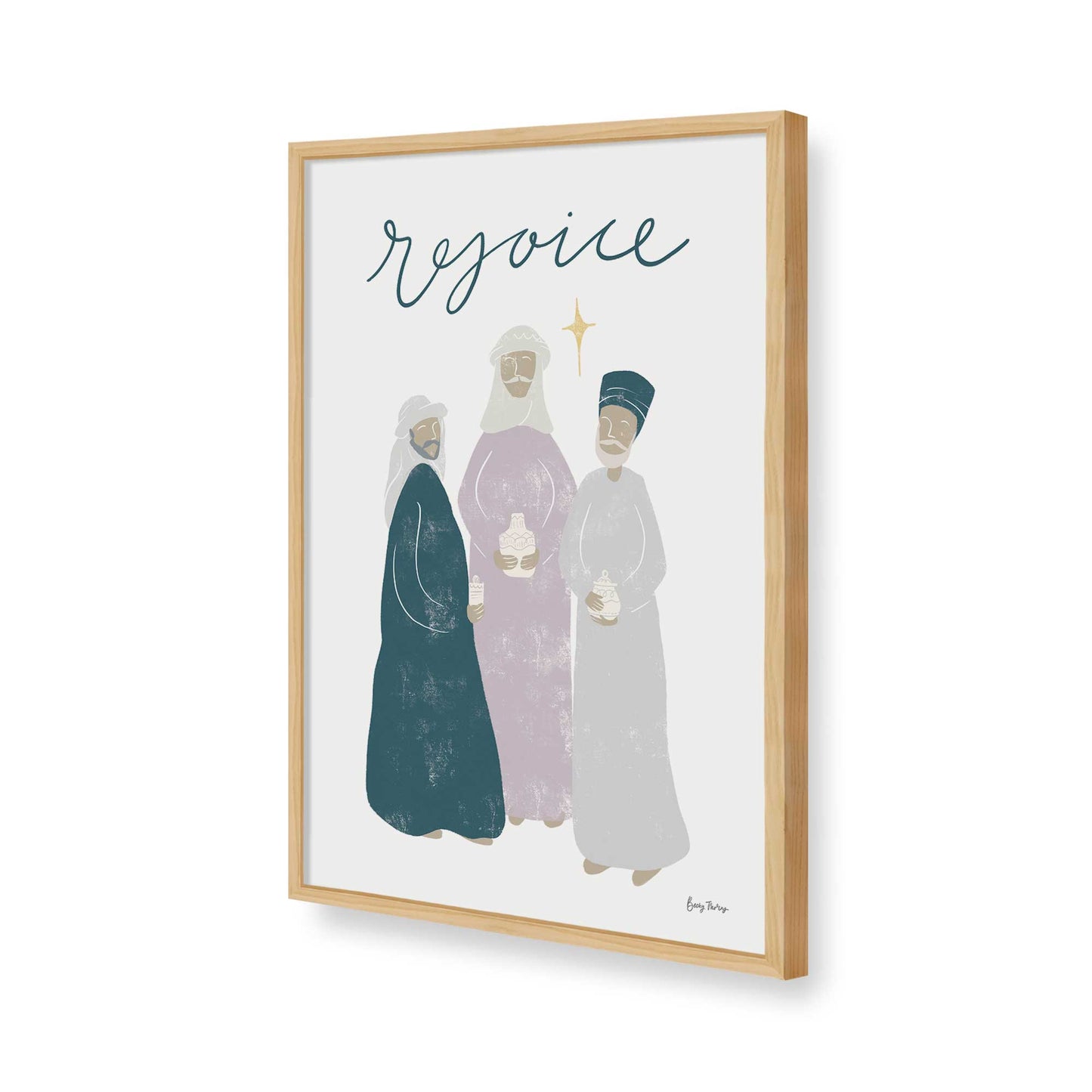 [Color:American Maple], Picture of art in a American Maple frame of the corner