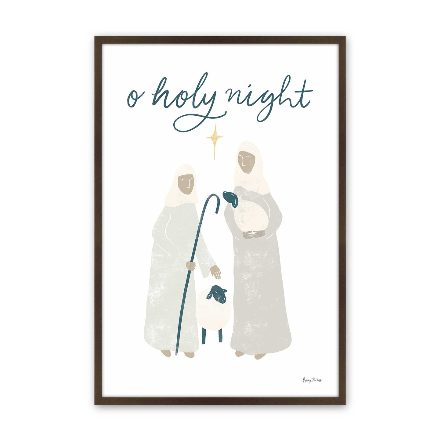 [Color:Brown], Picture of art in a Brown frame