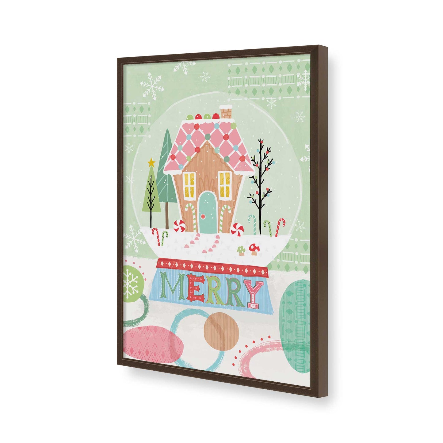 [Color:Brown], Picture of art in a Brown frame of the corner