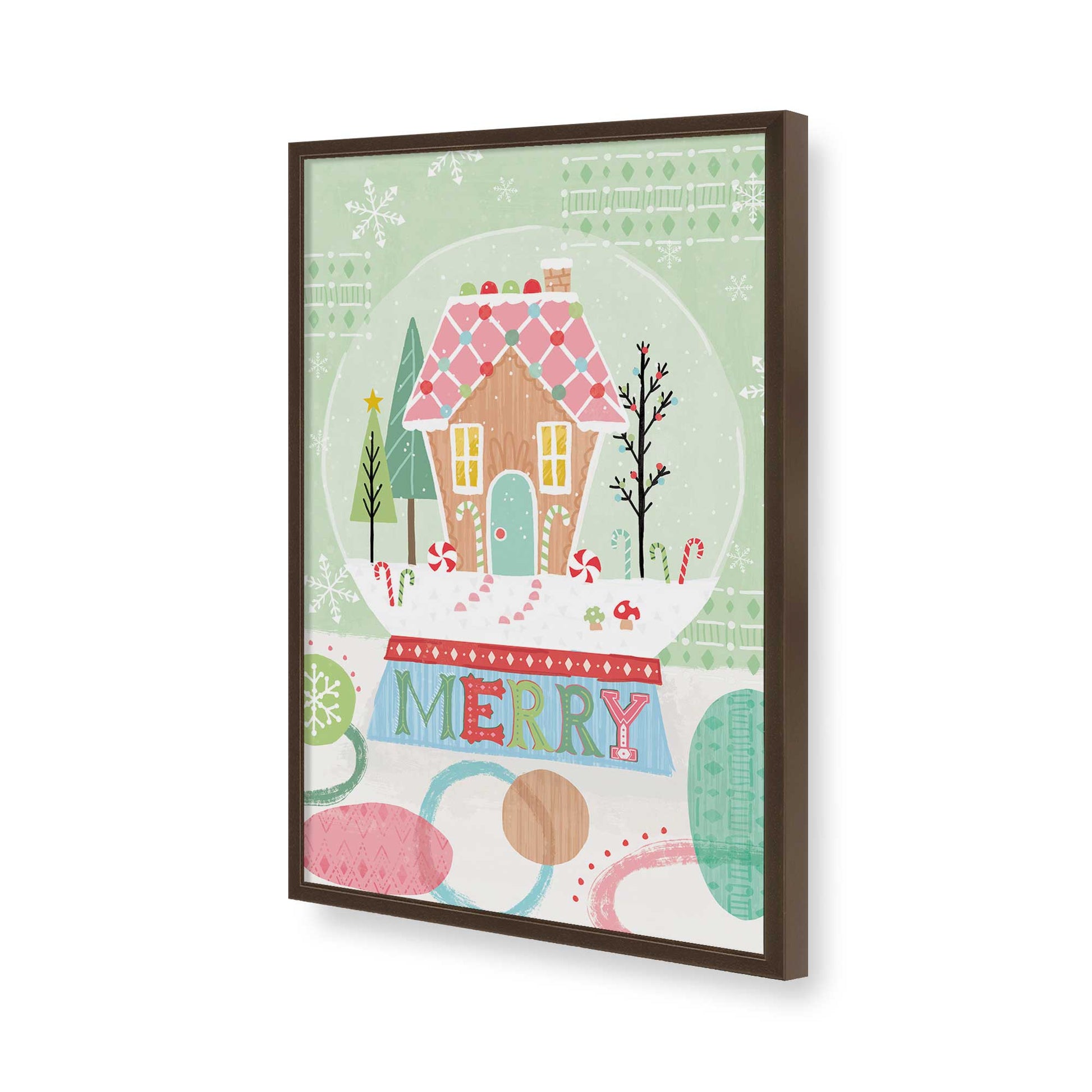 [Color:Brown], Picture of art in a Brown frame of the corner