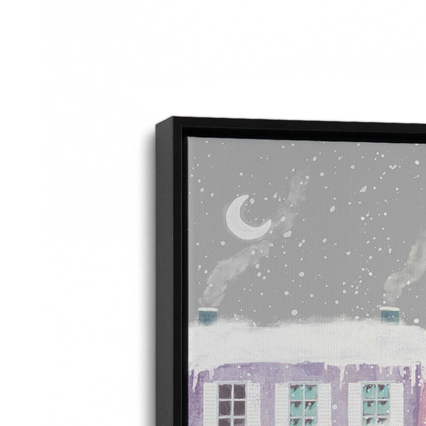 [Color:Satin Black], Picture of art in a Satin Black frame at an angle