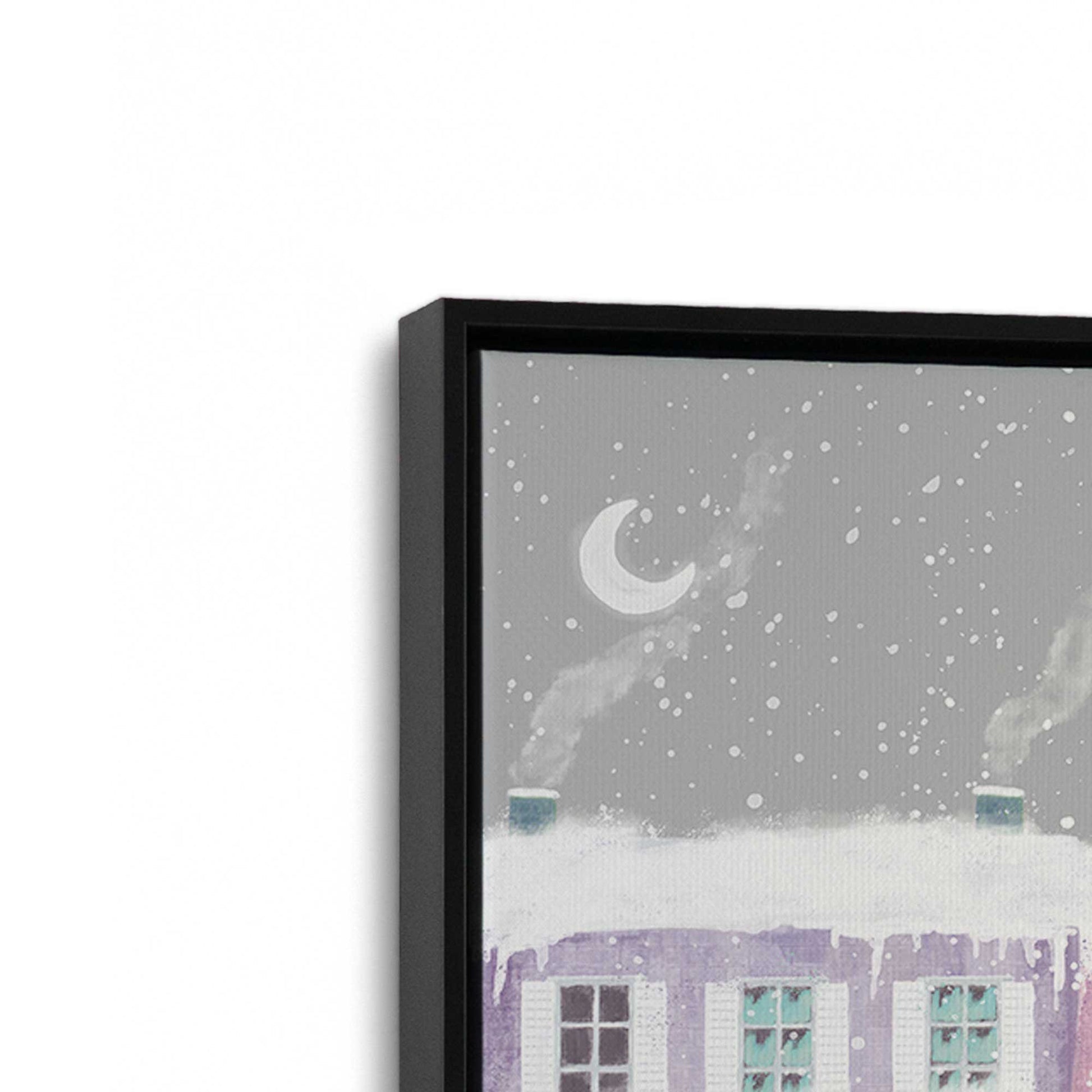 [Color:Satin Black], Picture of art in a Satin Black frame at an angle