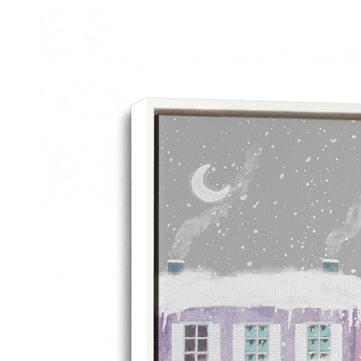 [Color:Opaque White], Picture of art in a White frame at an angle