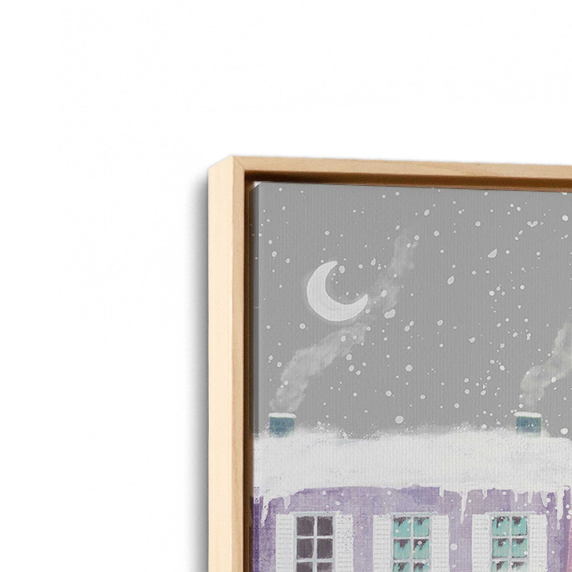 [Color:American Maple], Picture of art in a American Maple frame at an angle