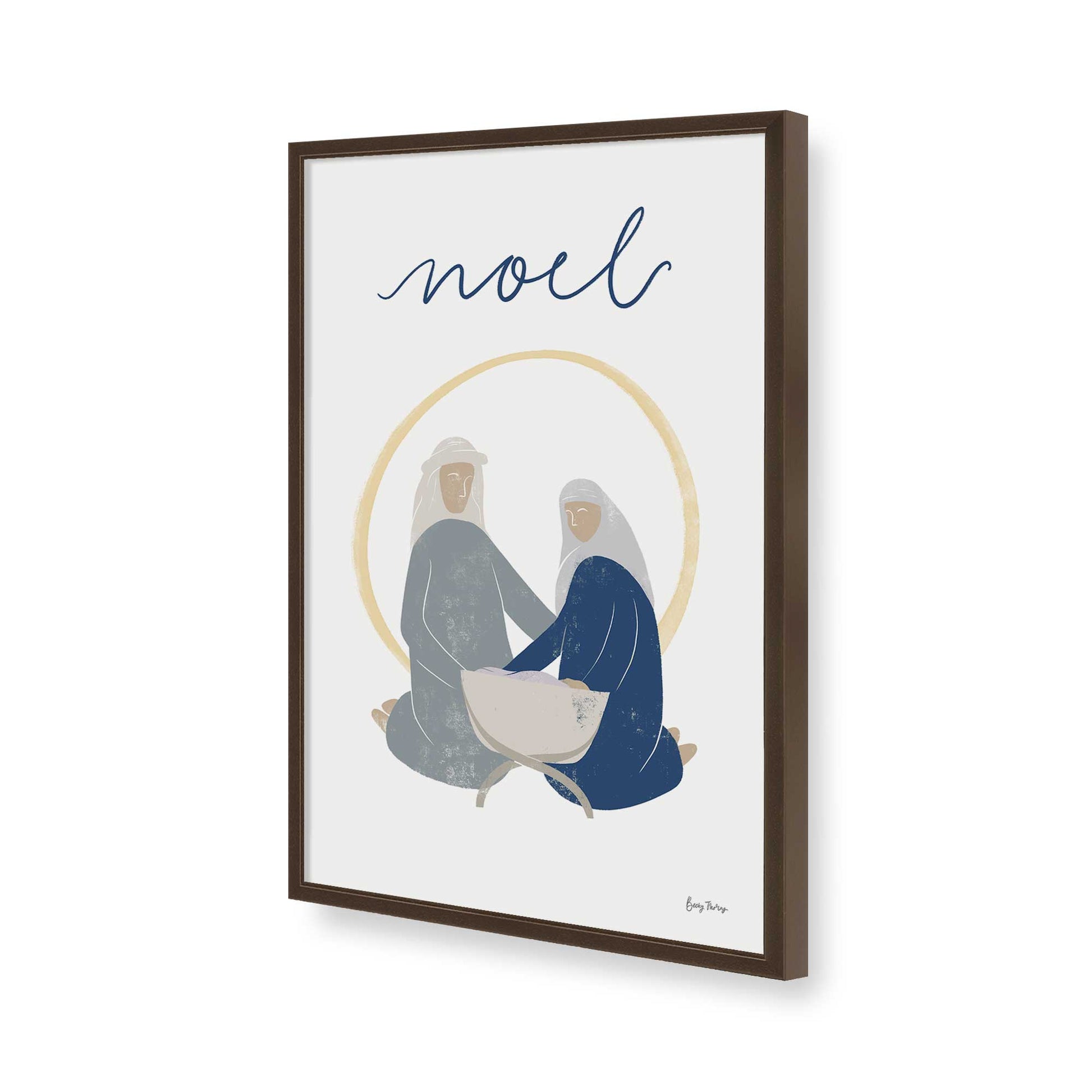 [Color:Brown], Picture of art in a Brown frame of the corner