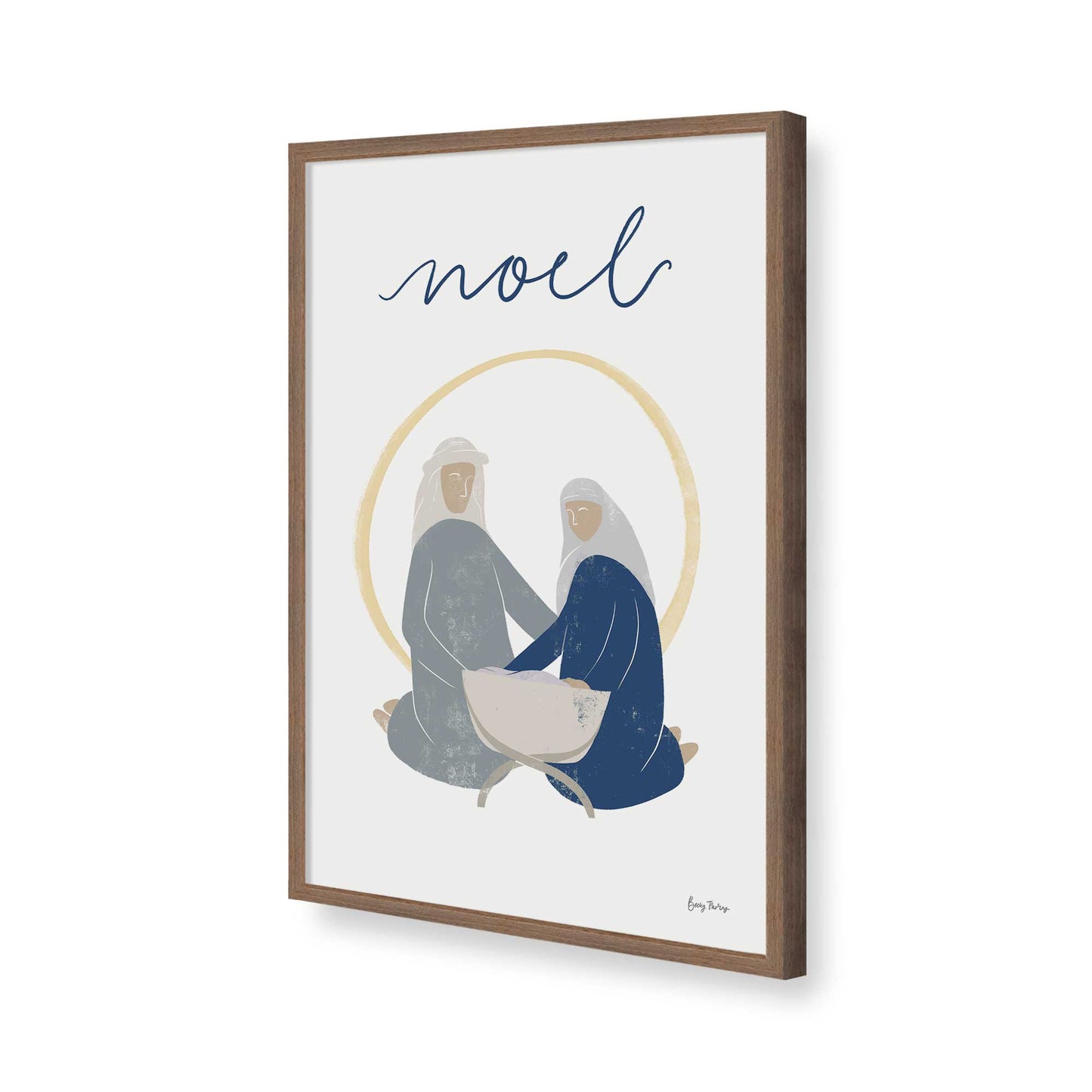 [Color:Walnut], Picture of art in a Walnut frame of the corner