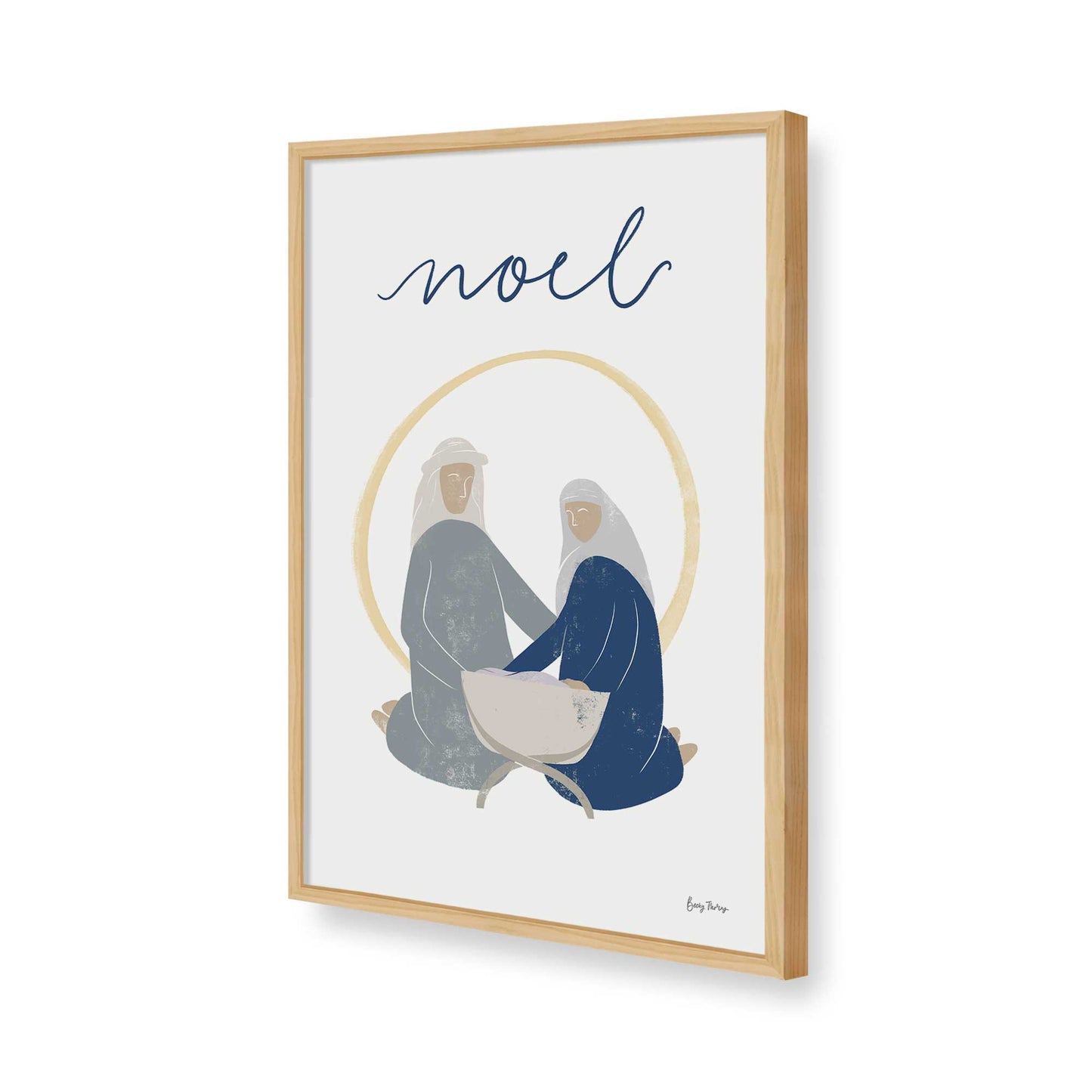 [Color:American Maple], Picture of art in a American Maple frame of the corner