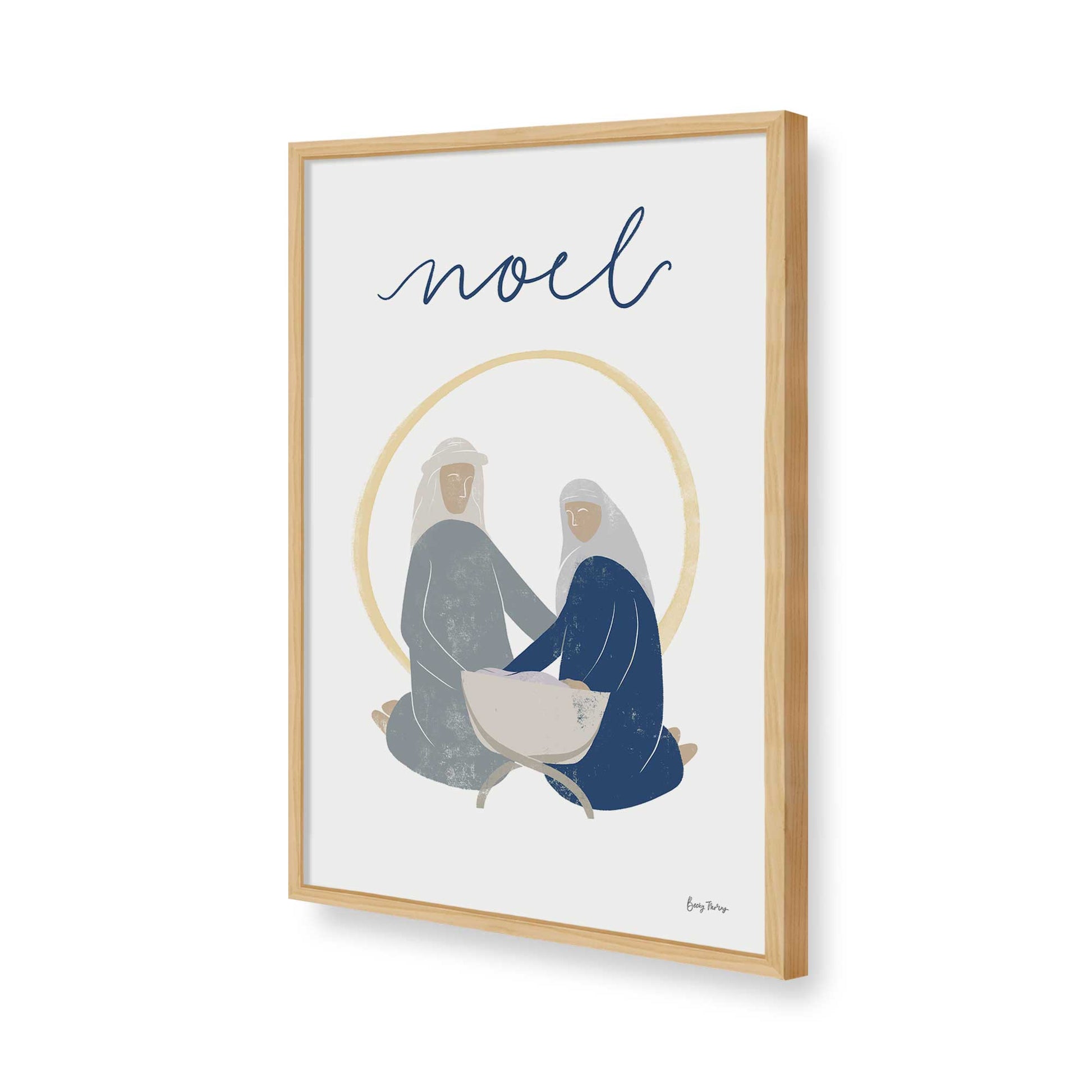 [Color:American Maple], Picture of art in a American Maple frame of the corner