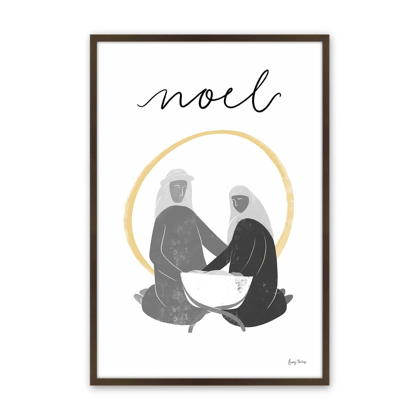 [Color:Brown], Picture of art in a Brown frame