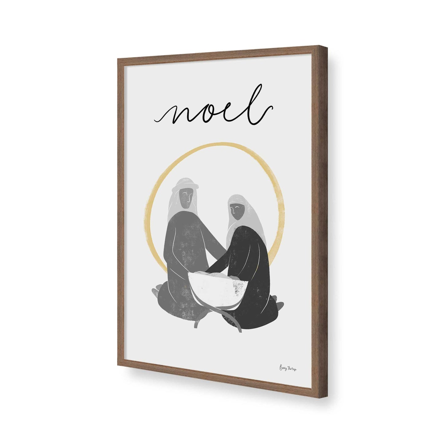 [Color:Walnut], Picture of art in a Walnut frame of the corner