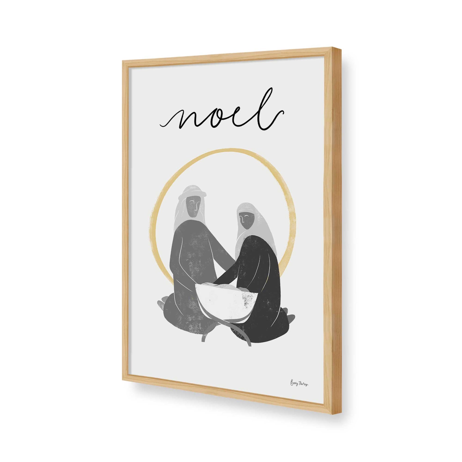 [Color:American Maple], Picture of art in a American Maple frame of the corner