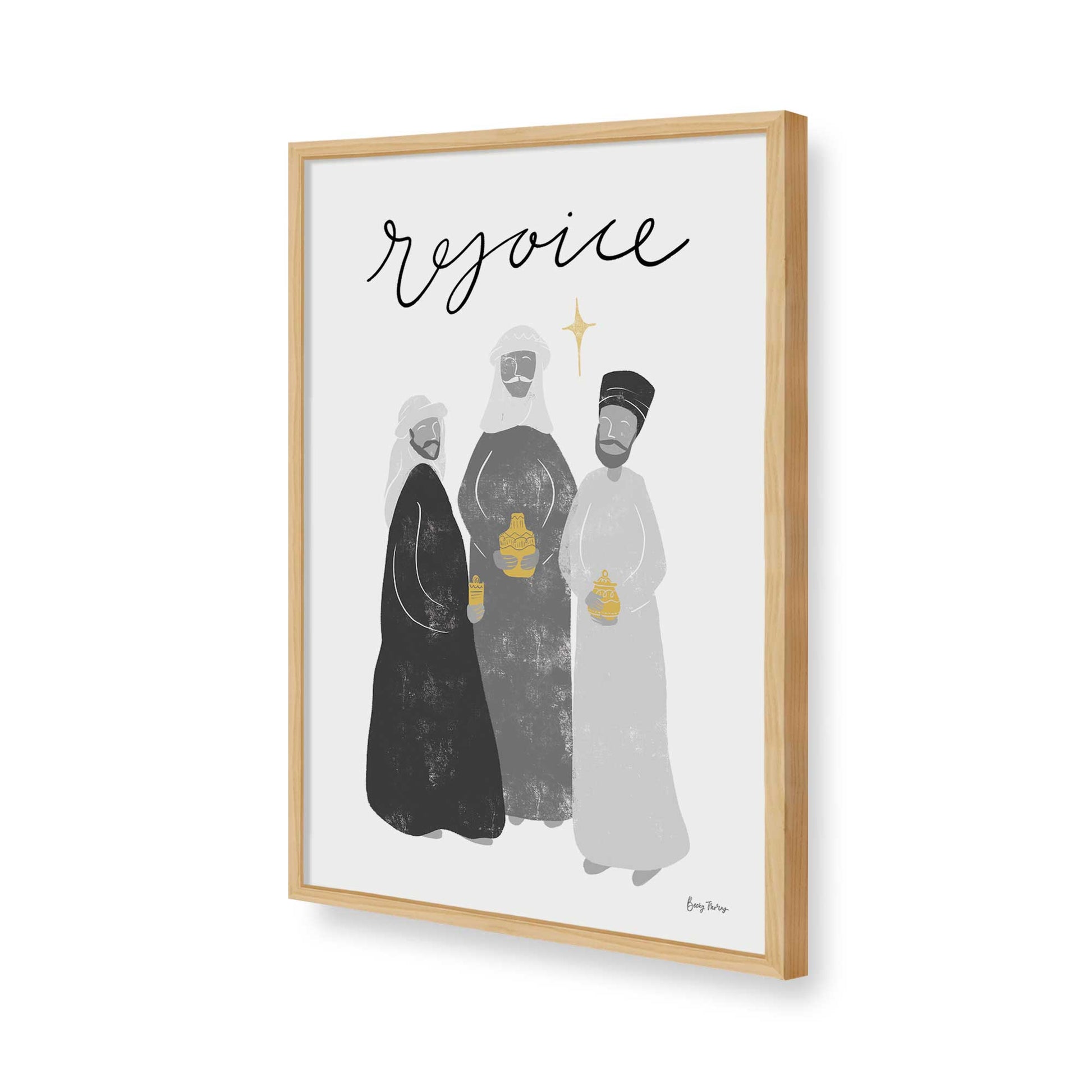 [Color:American Maple], Picture of art in a American Maple frame of the corner