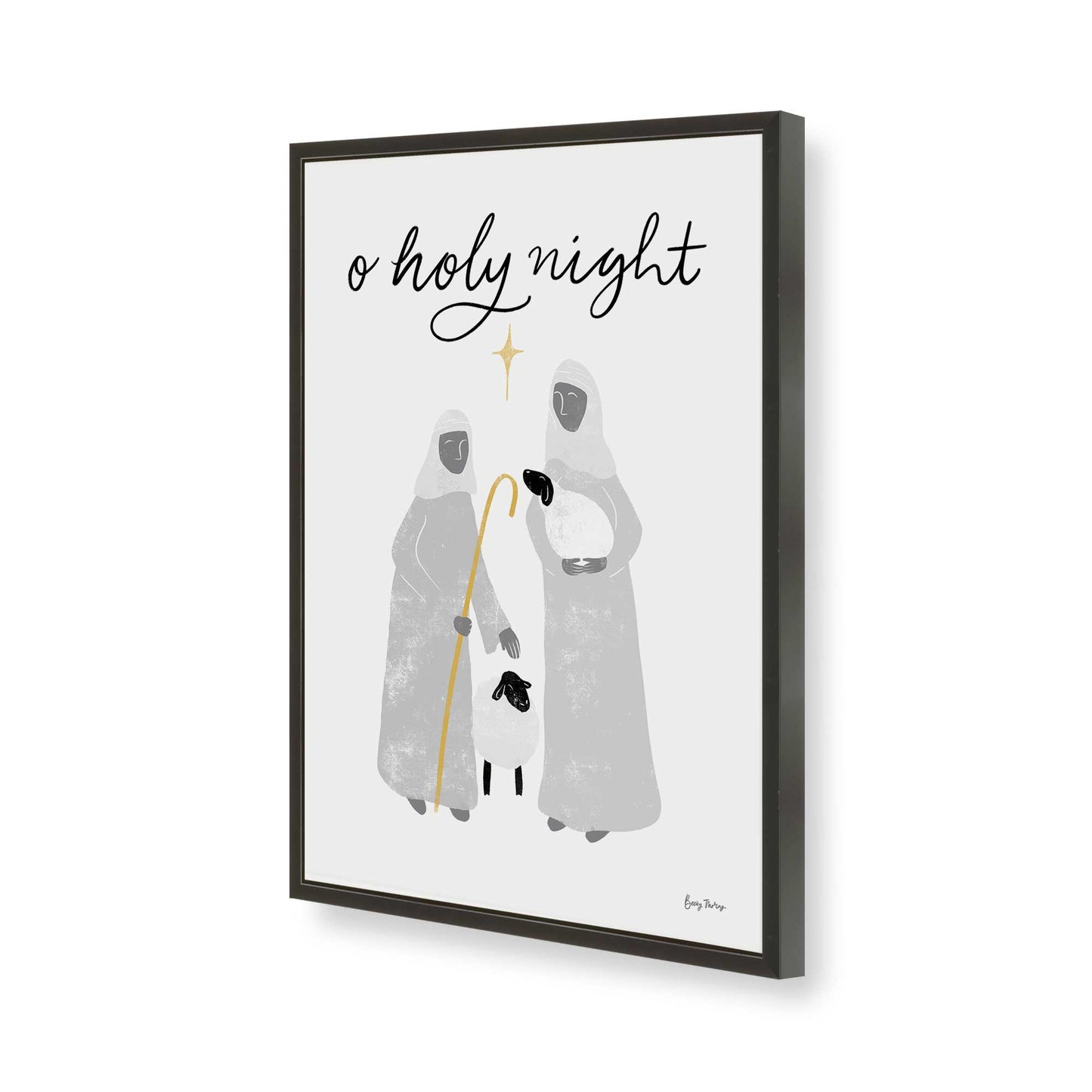 [Color:Satin Black], Picture of art in a Satin Black frame of the corner