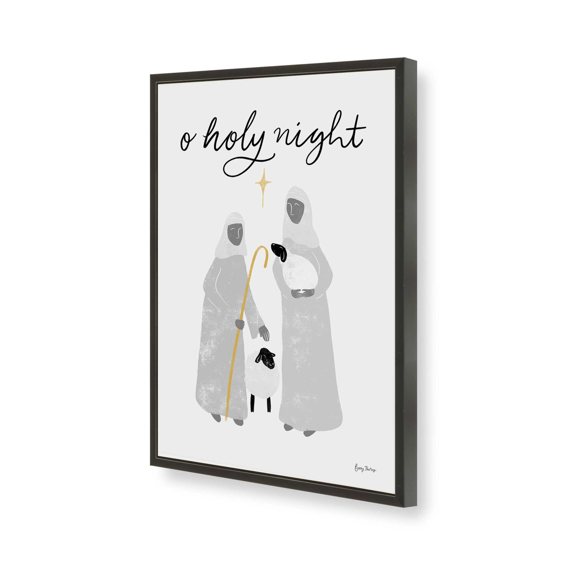 [Color:Satin Black], Picture of art in a Satin Black frame of the corner