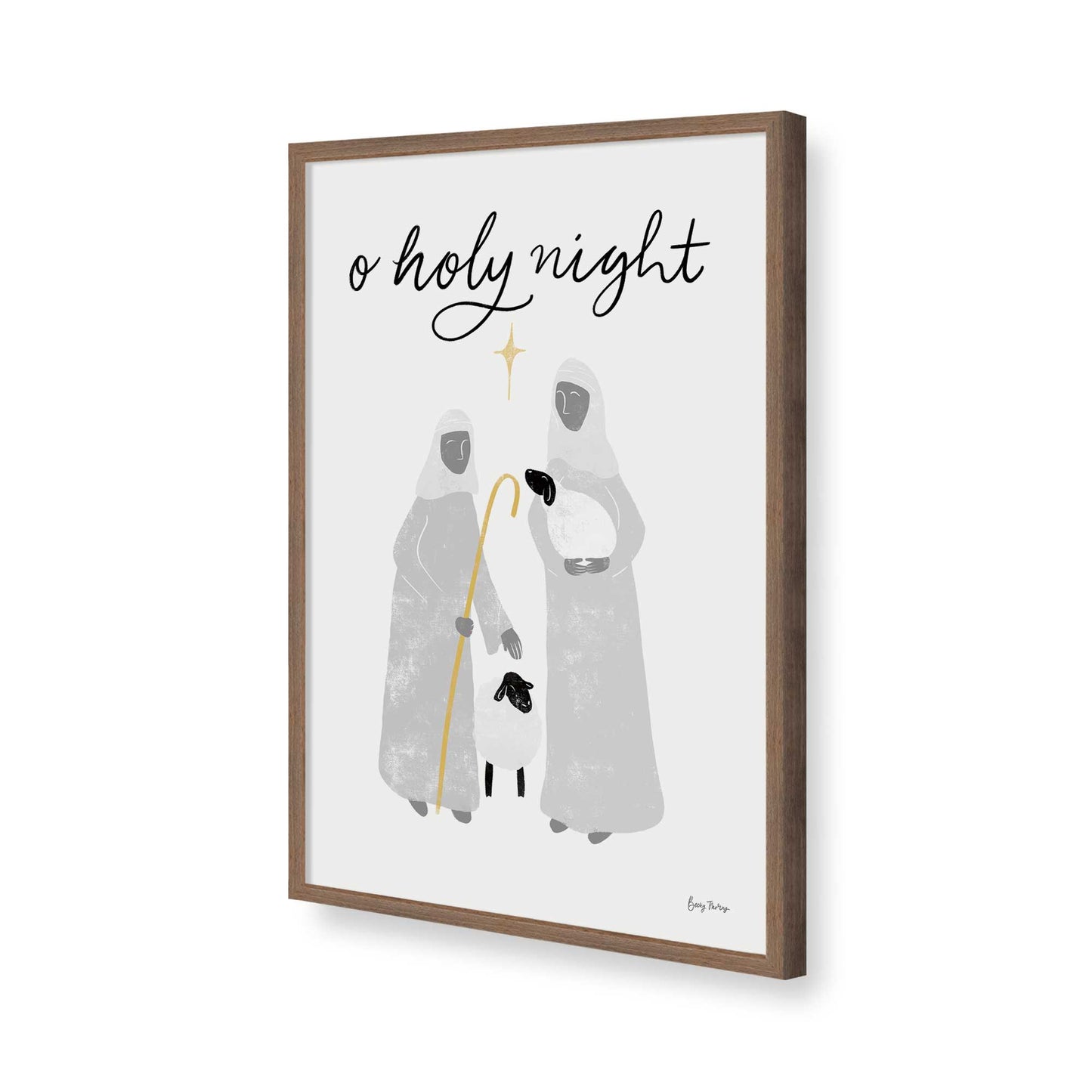 [Color:Walnut], Picture of art in a Walnut frame of the corner