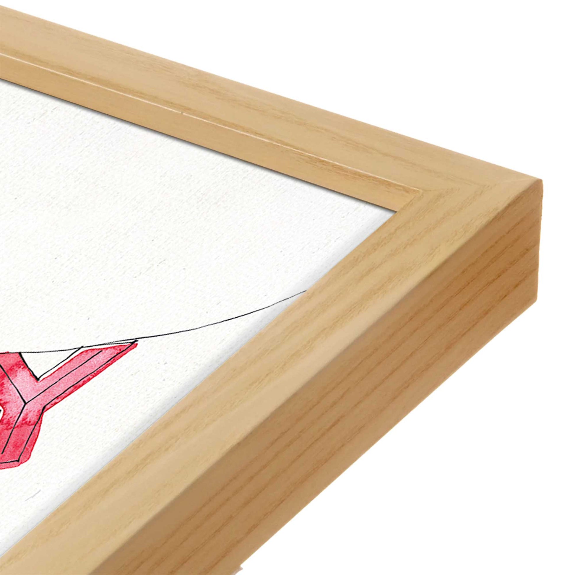 [Color:American Maple], Picture of art in a American Maple frame at an angle