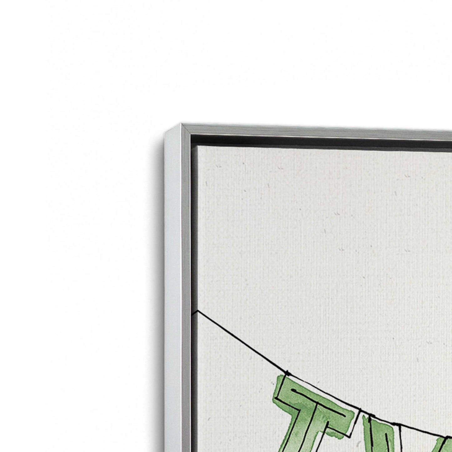 [Color:Polished Chrome], Picture of art in a Polished Chrome frame at an angle