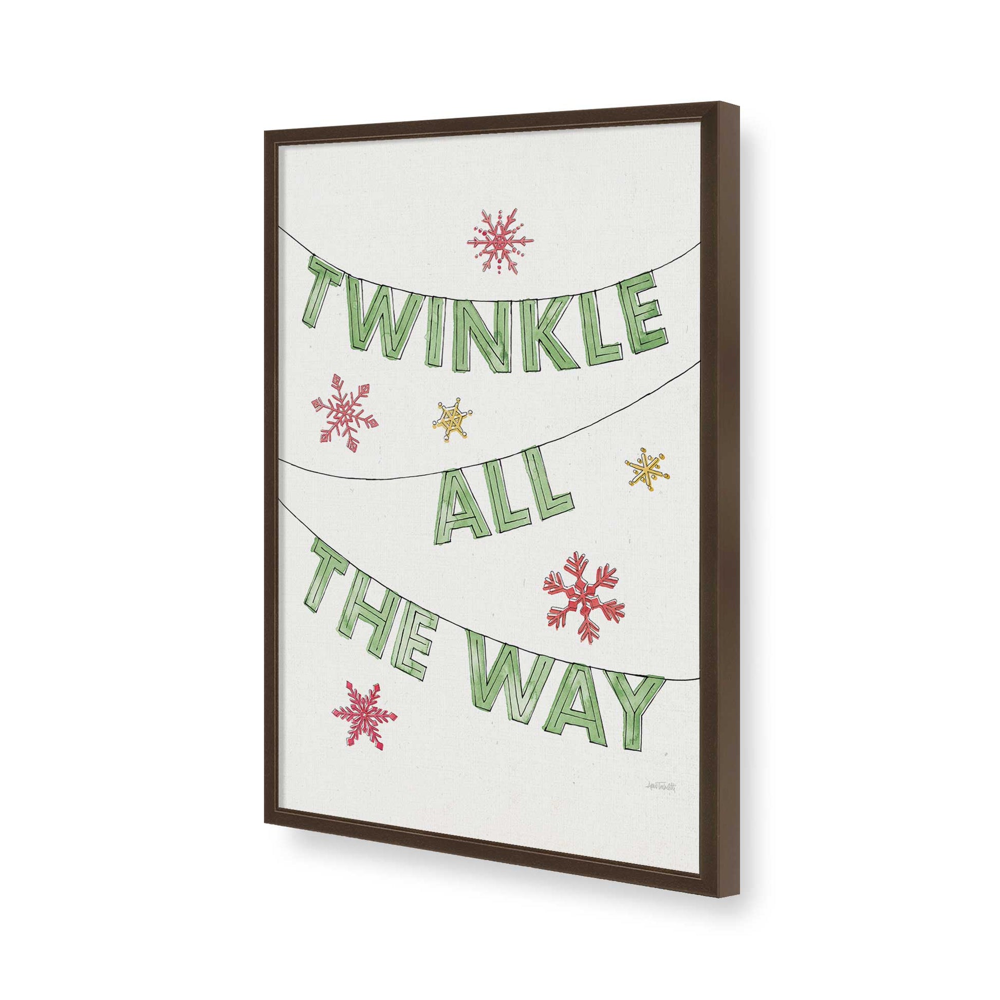 [Color:Brown], Picture of art in a Brown frame of the corner