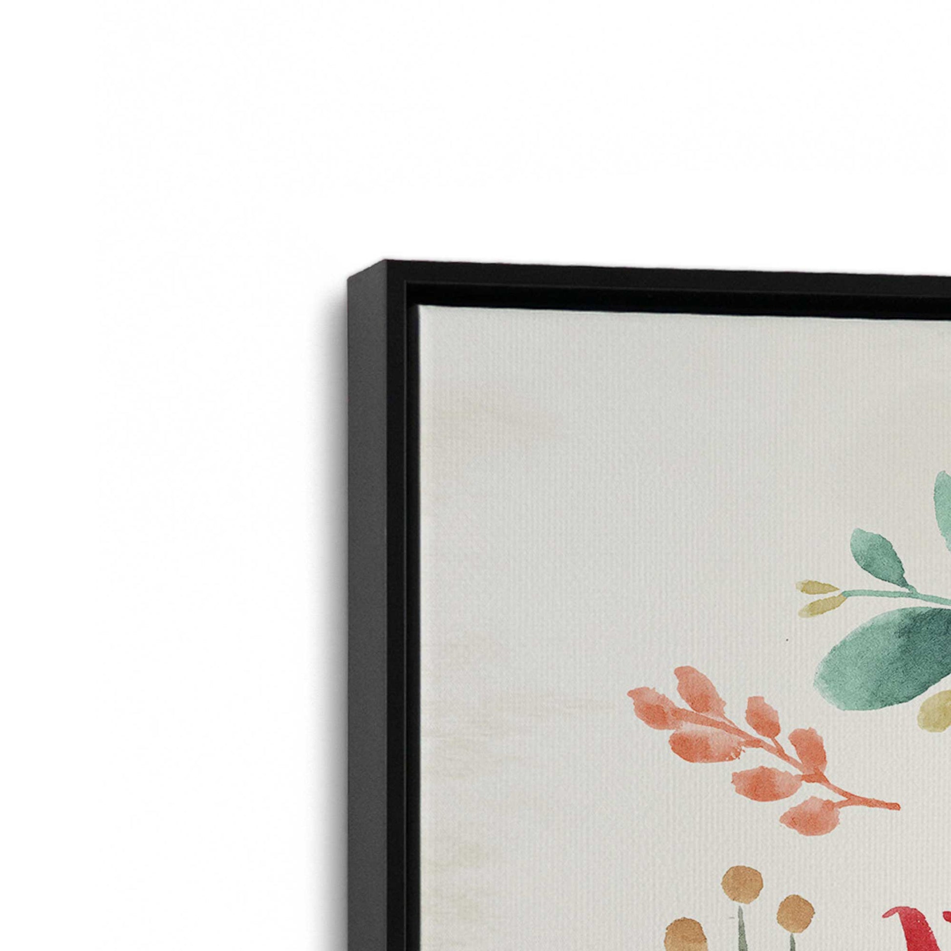 [Color:Satin Black], Picture of art in a Satin Black frame at an angle