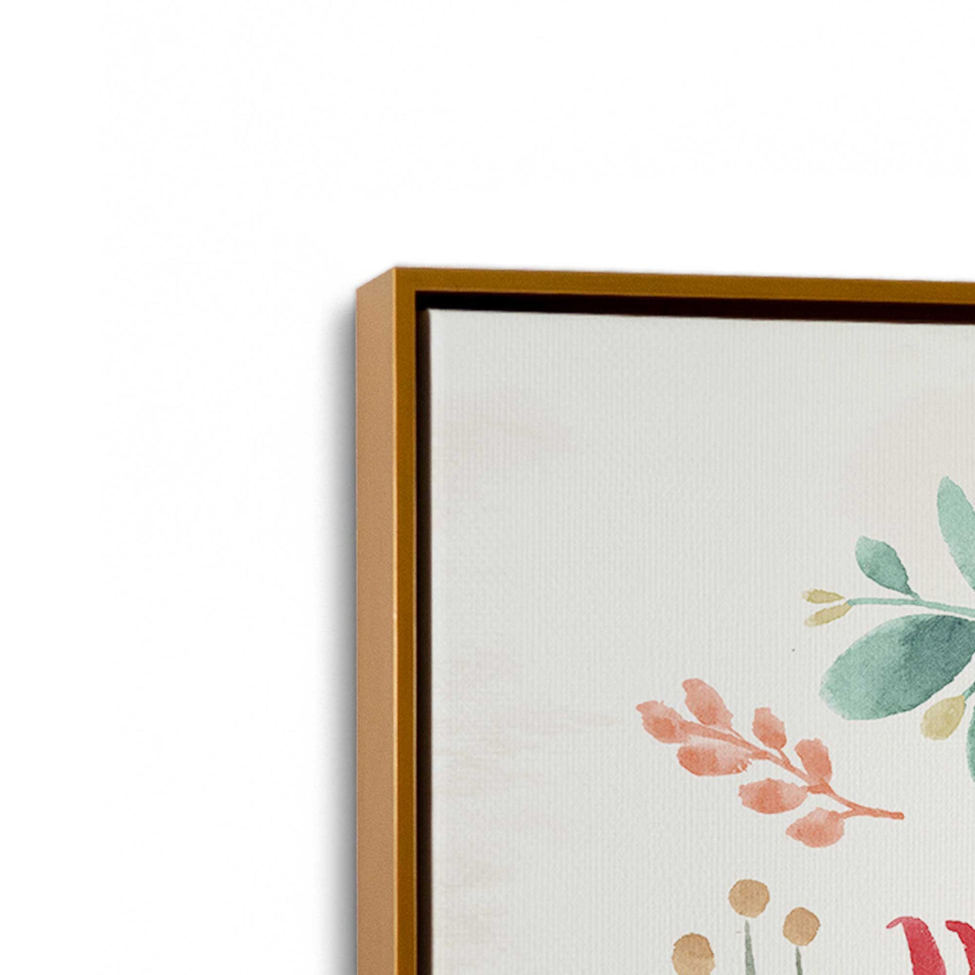 [Color:Polished Gold], Picture of art in a Polished Gold frame at an angle