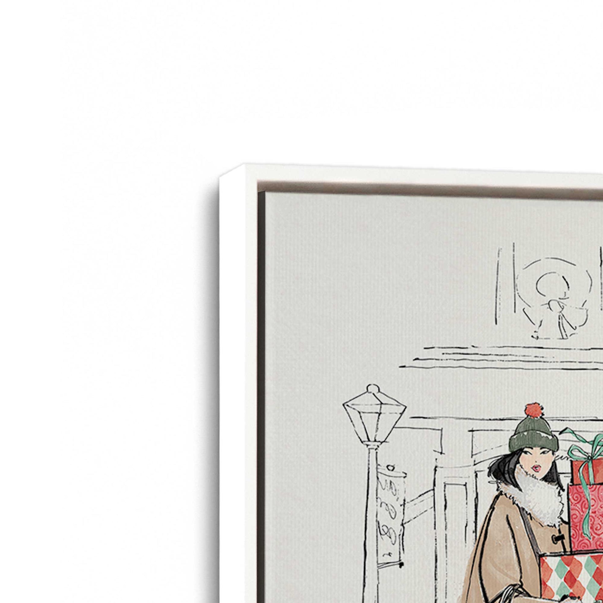 [Color:Opaque White], Picture of art in a White frame at an angle