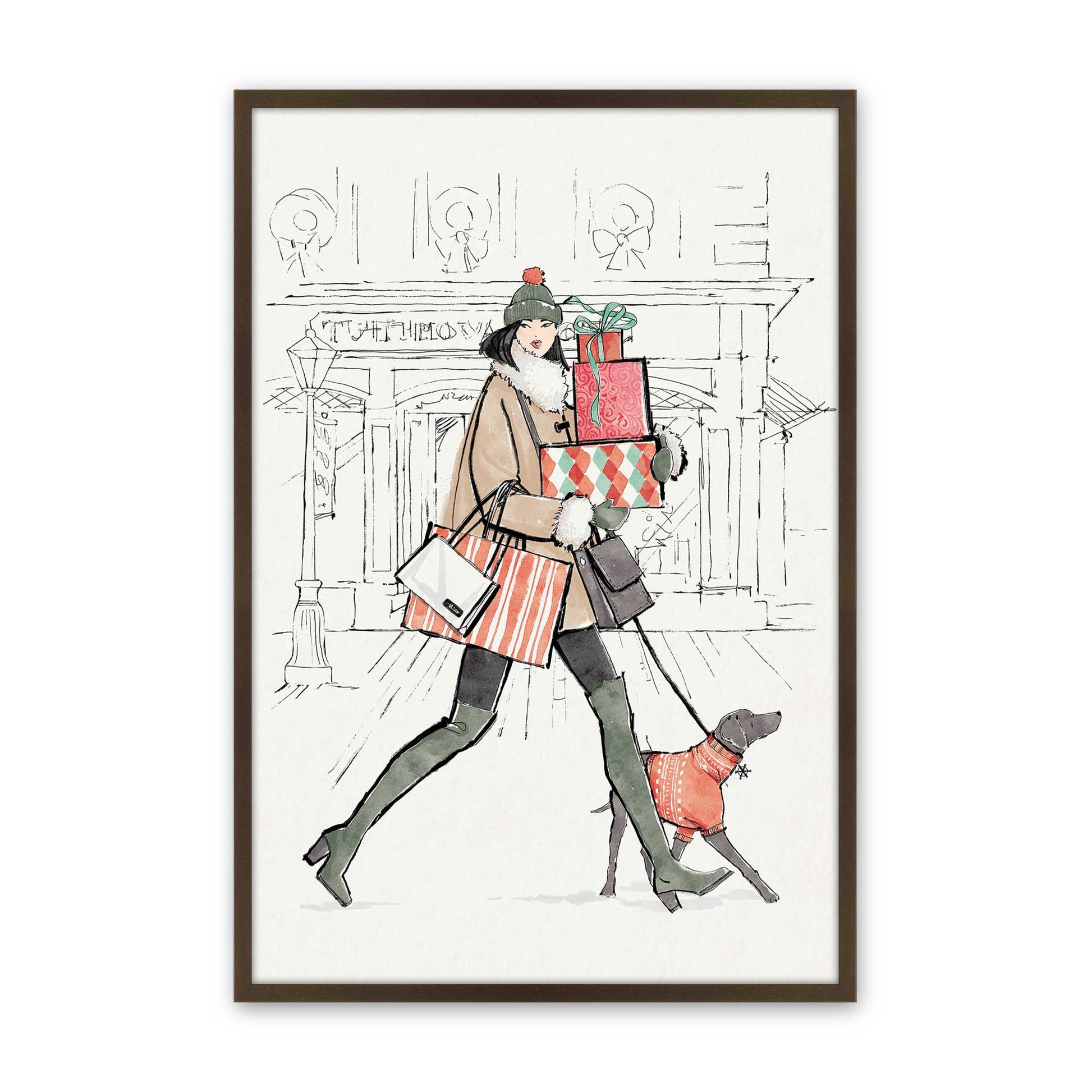 [Color:Brown], Picture of art in a Brown frame