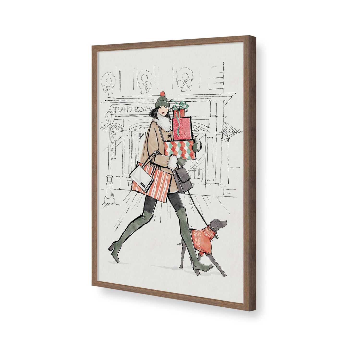 [Color:Walnut], Picture of art in a Walnut frame of the corner