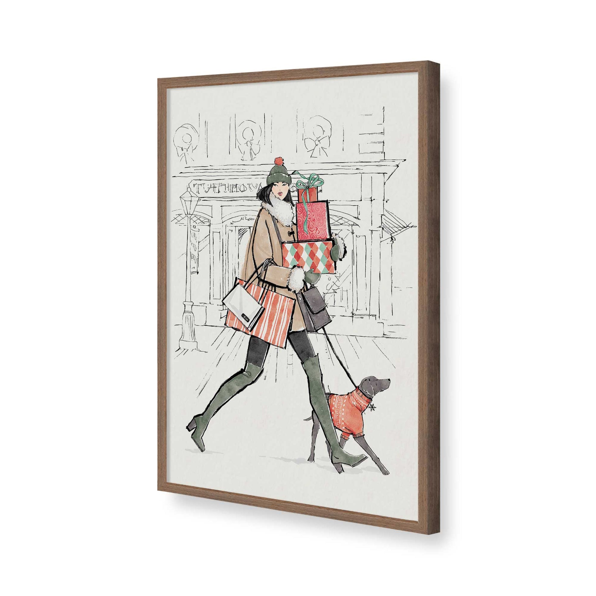 [Color:Walnut], Picture of art in a Walnut frame of the corner