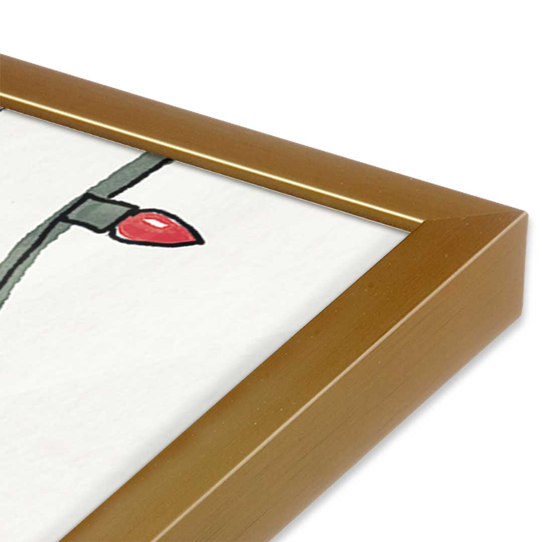 [Color:Polished Gold], Picture of art in a Polished Gold frame at an angle