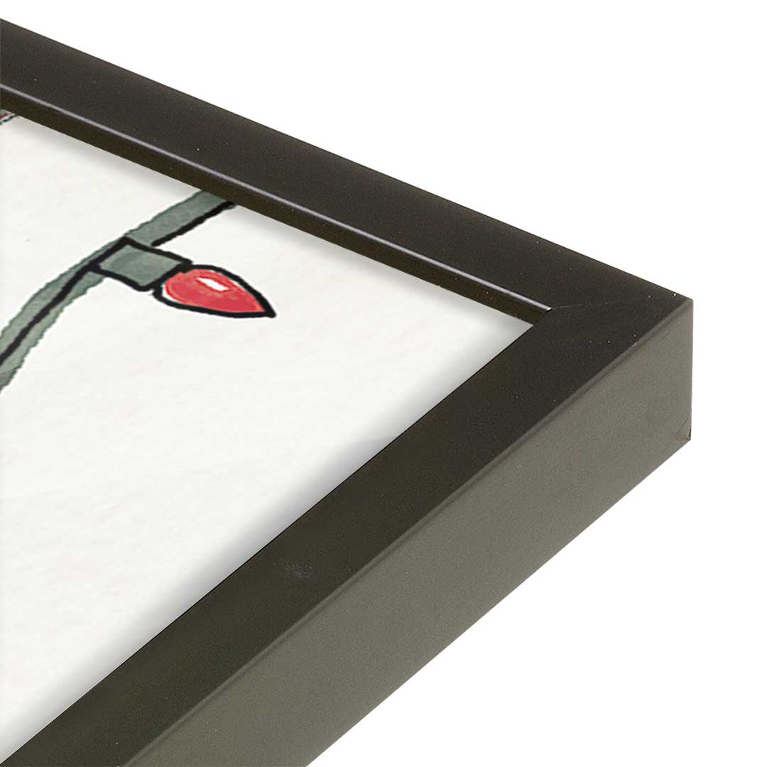 [Color:Satin Black], Picture of art in a Satin Black frame at an angle