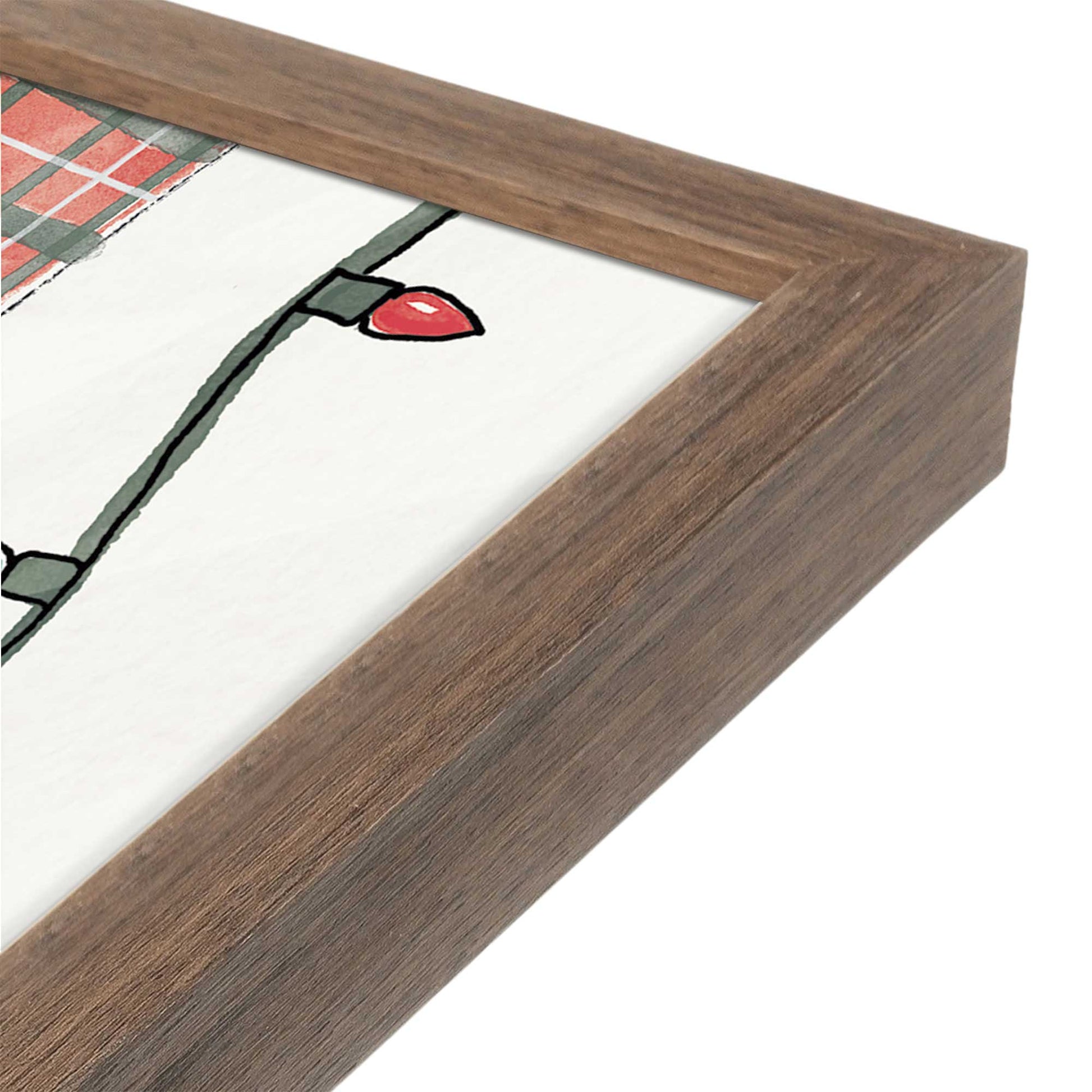 [Color:Walnut], Picture of art in a Walnut frame at an angle