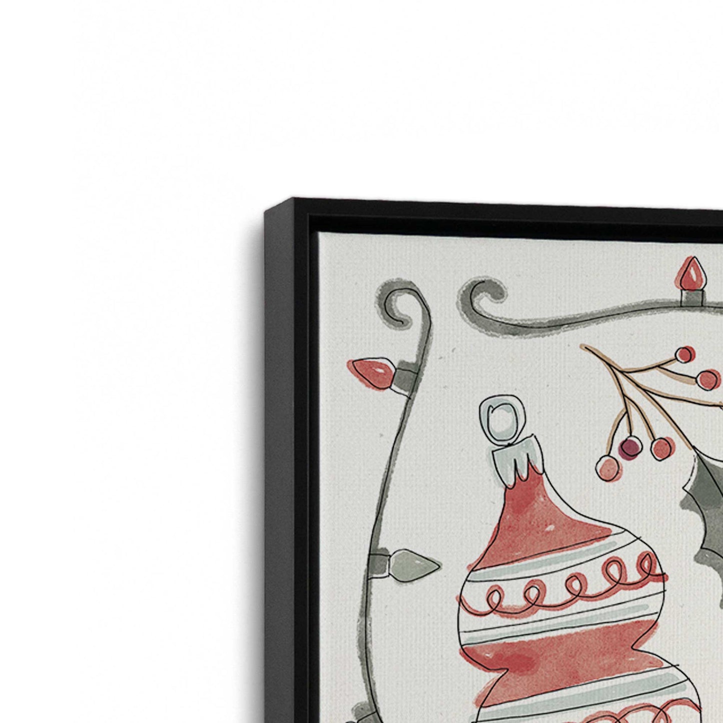 [Color:Satin Black], Picture of art in a Satin Black frame at an angle