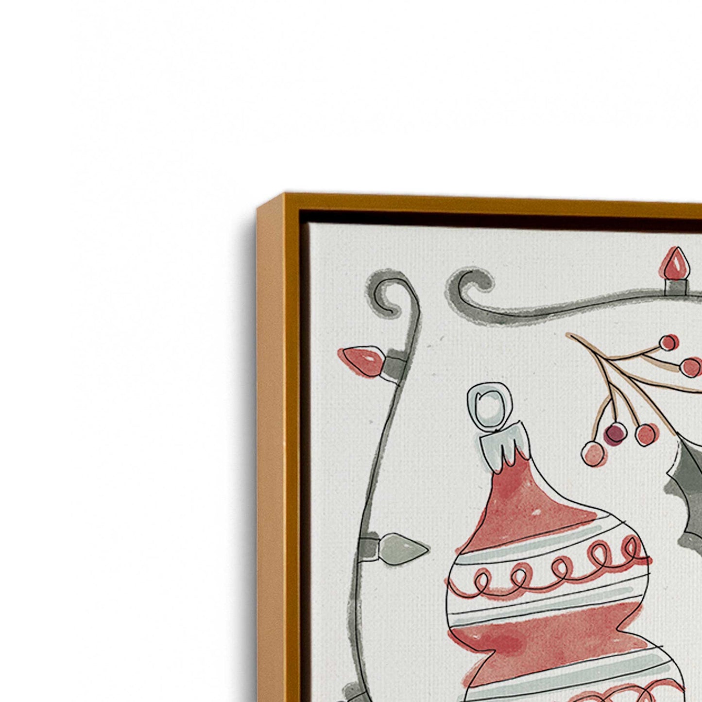 [Color:Polished Gold], Picture of art in a Polished Gold frame at an angle